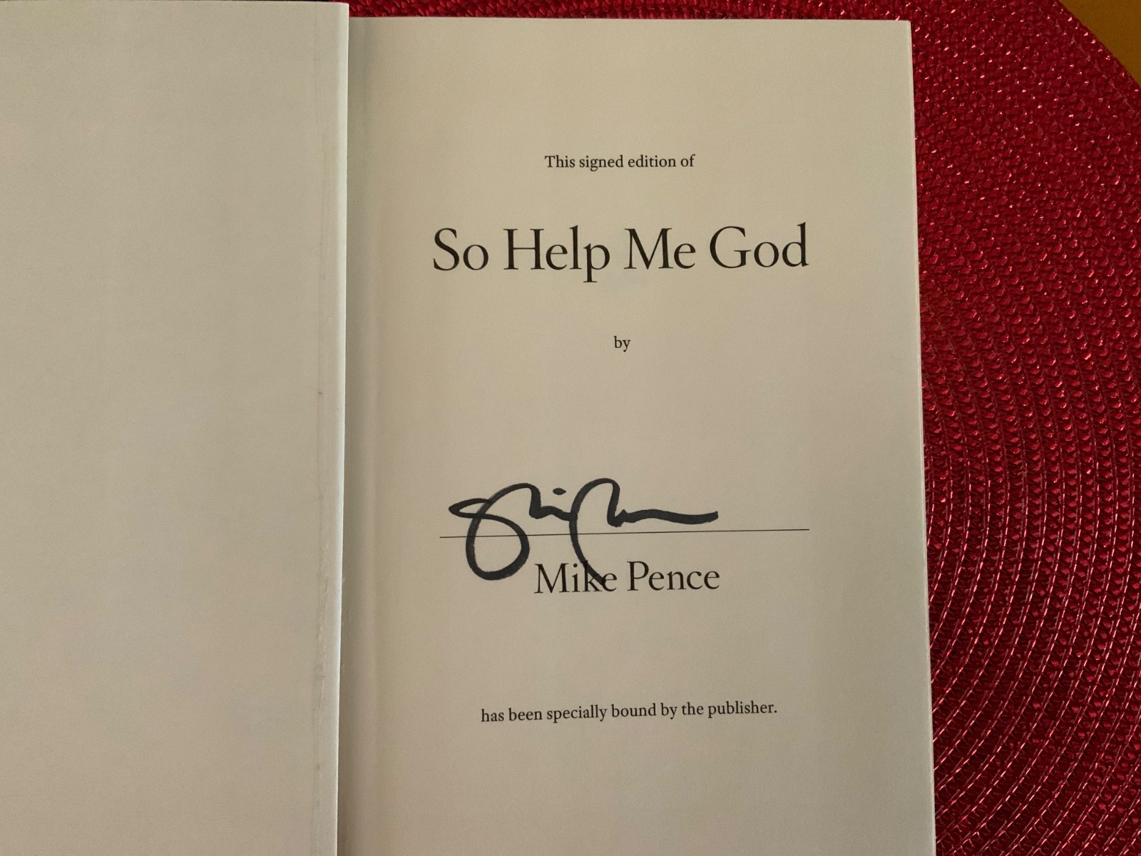 So Help Me God by Mike Pence (2022, Hardcover) signed autograph read description