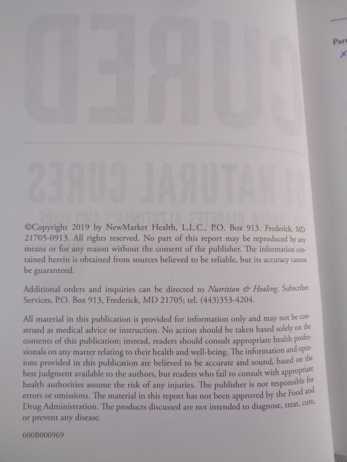 Cured 81 Natural Cures for Cancer Diabetes Alzheimers TPB Book Marginalia