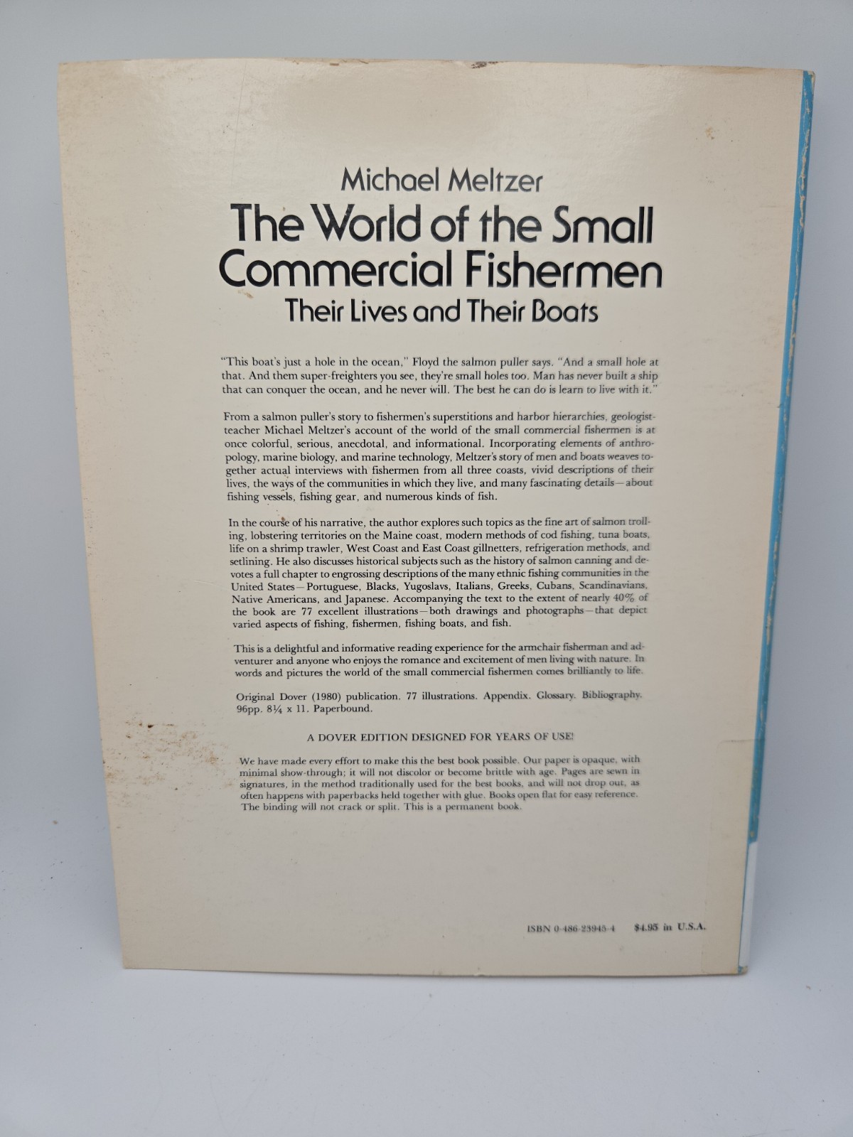 The World of the Small Commercial Fisherman Michael Meltzer 1980 Fishing Boats