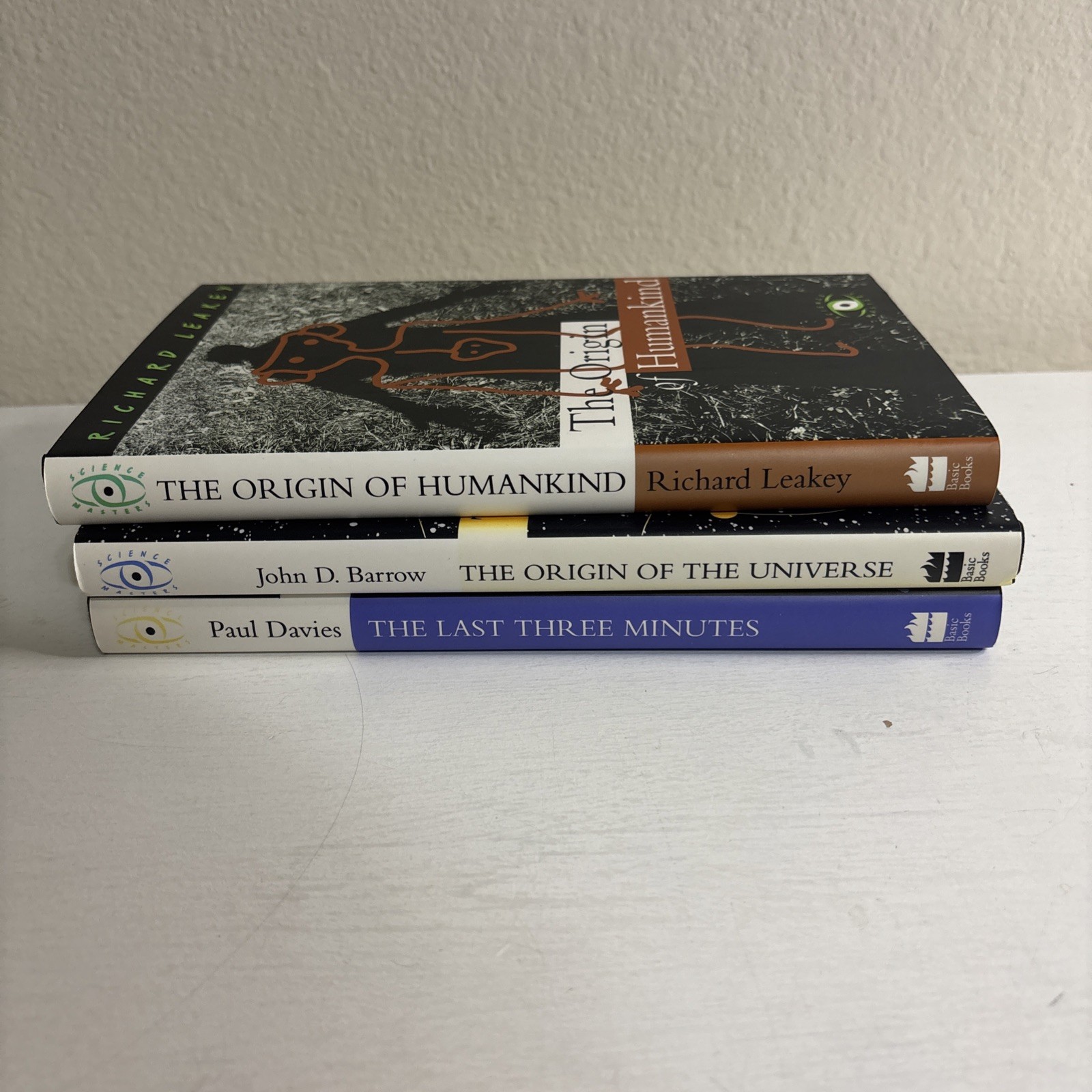 Science Master Series – Lot of 3 Books Origin of Humanity Leakey, Davies, Barrow