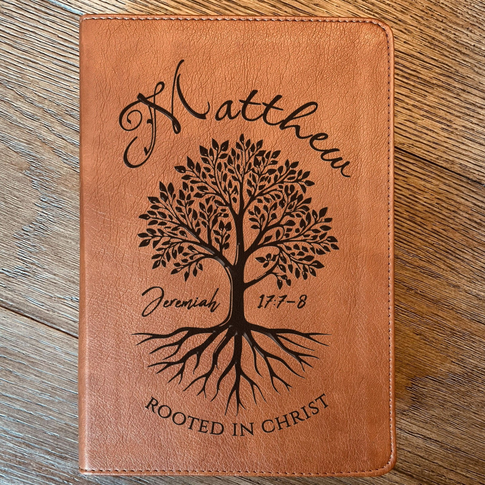 Personalized ESV/RVR Bilingual Bible, Rooted in Christ Design, Name Engraved