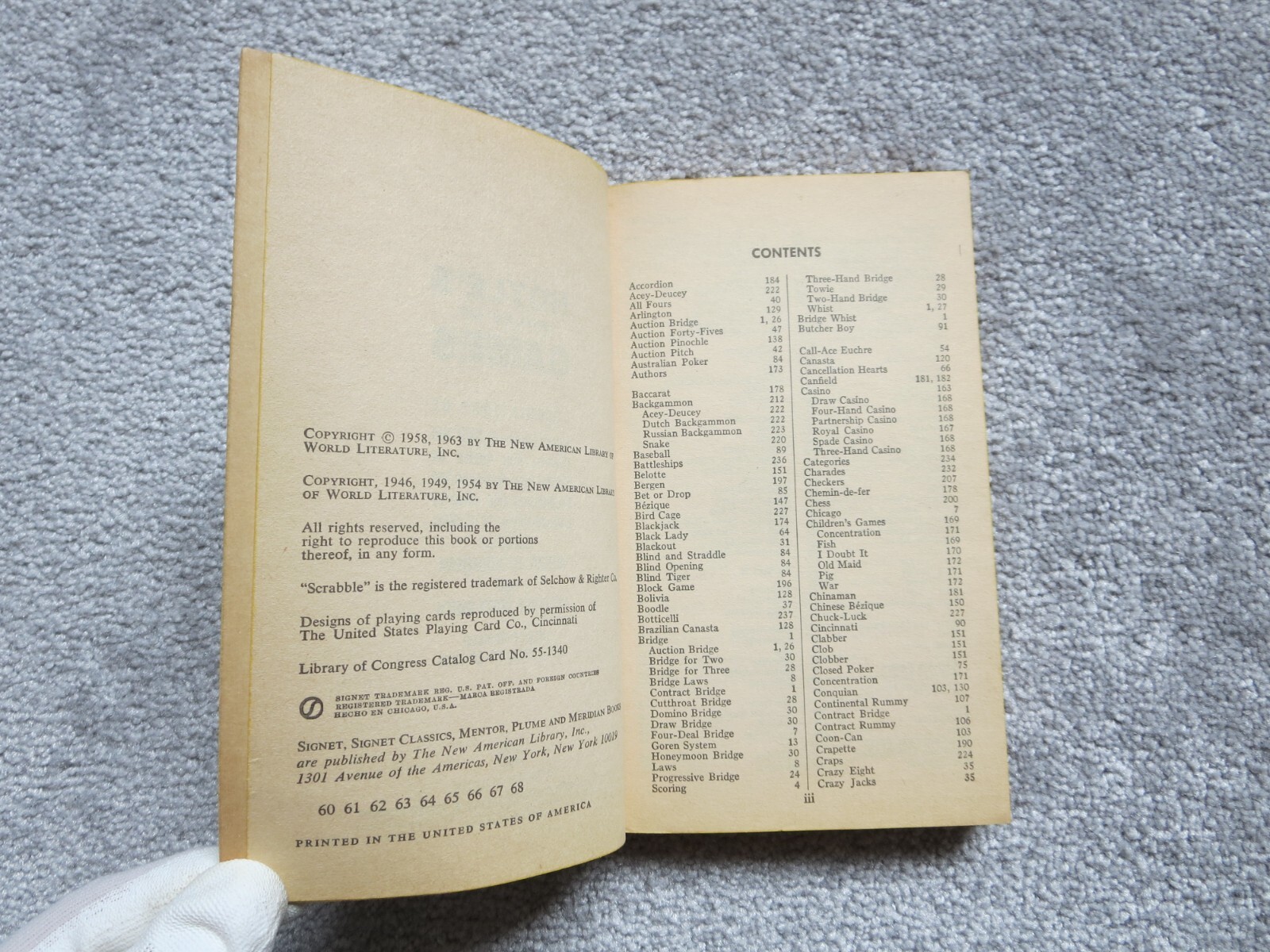 Vintage 1958 / 1963 Hoyle’s Rules of Games by Morehead & Mott-Smith