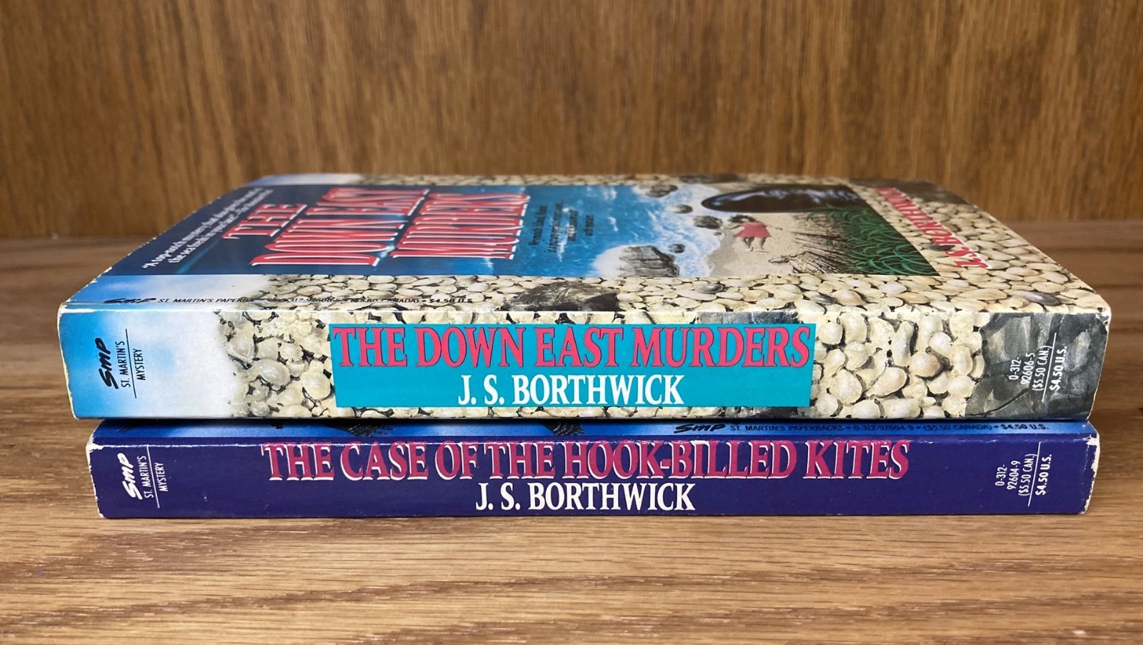 Lot of 2 paperbacks J.S. BORTHWICK Case of Hook-Billed Kites Down East Murders