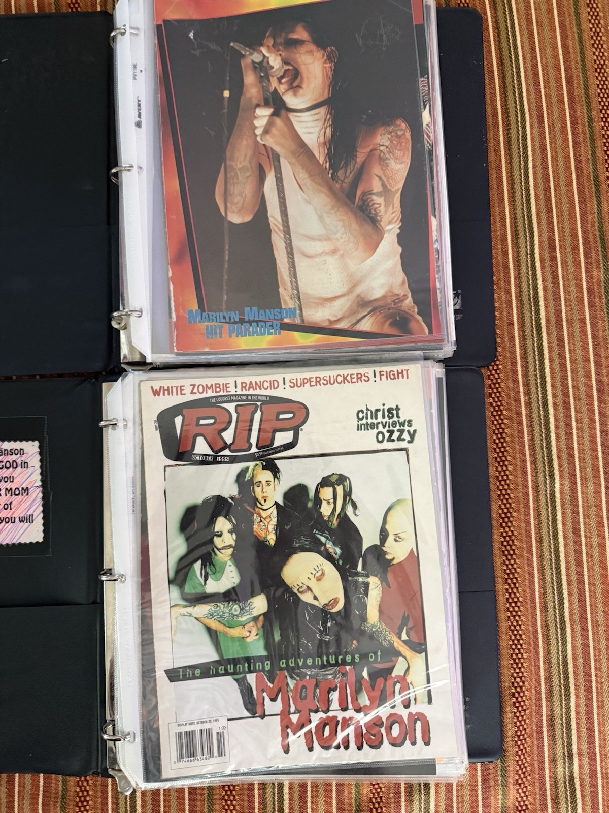 Marilyn Manson Lot Of 2 Binders Full Of 95-97 Magazine Articles 125 Pages