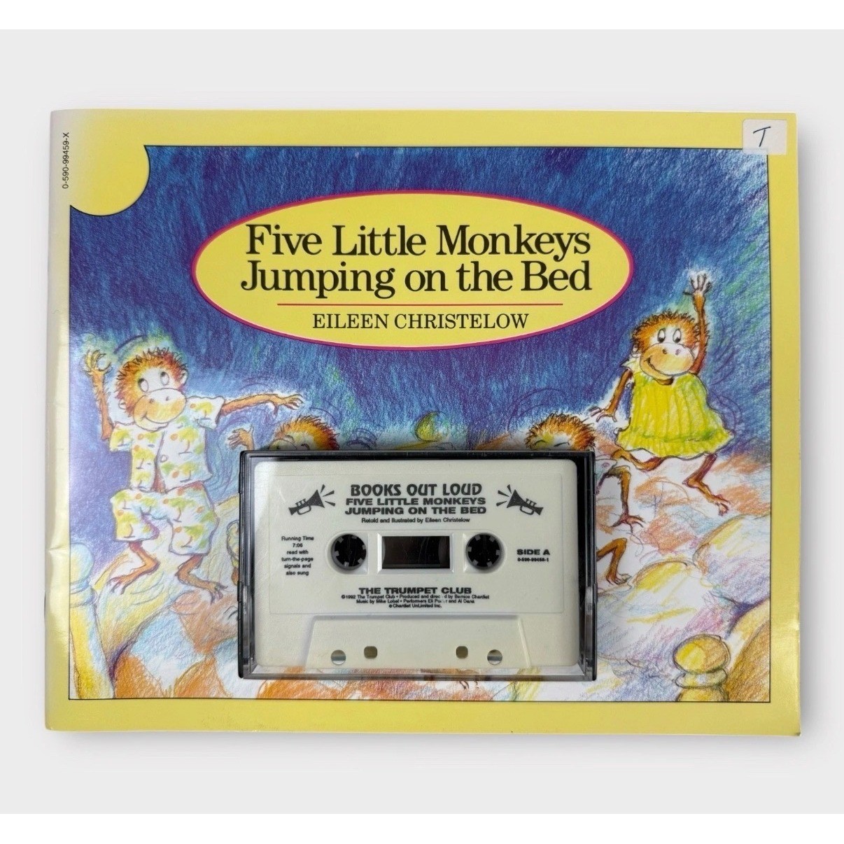 Five Little Monkeys Book & Cassette Set Eileen Christelow Trumpet Club Vintage