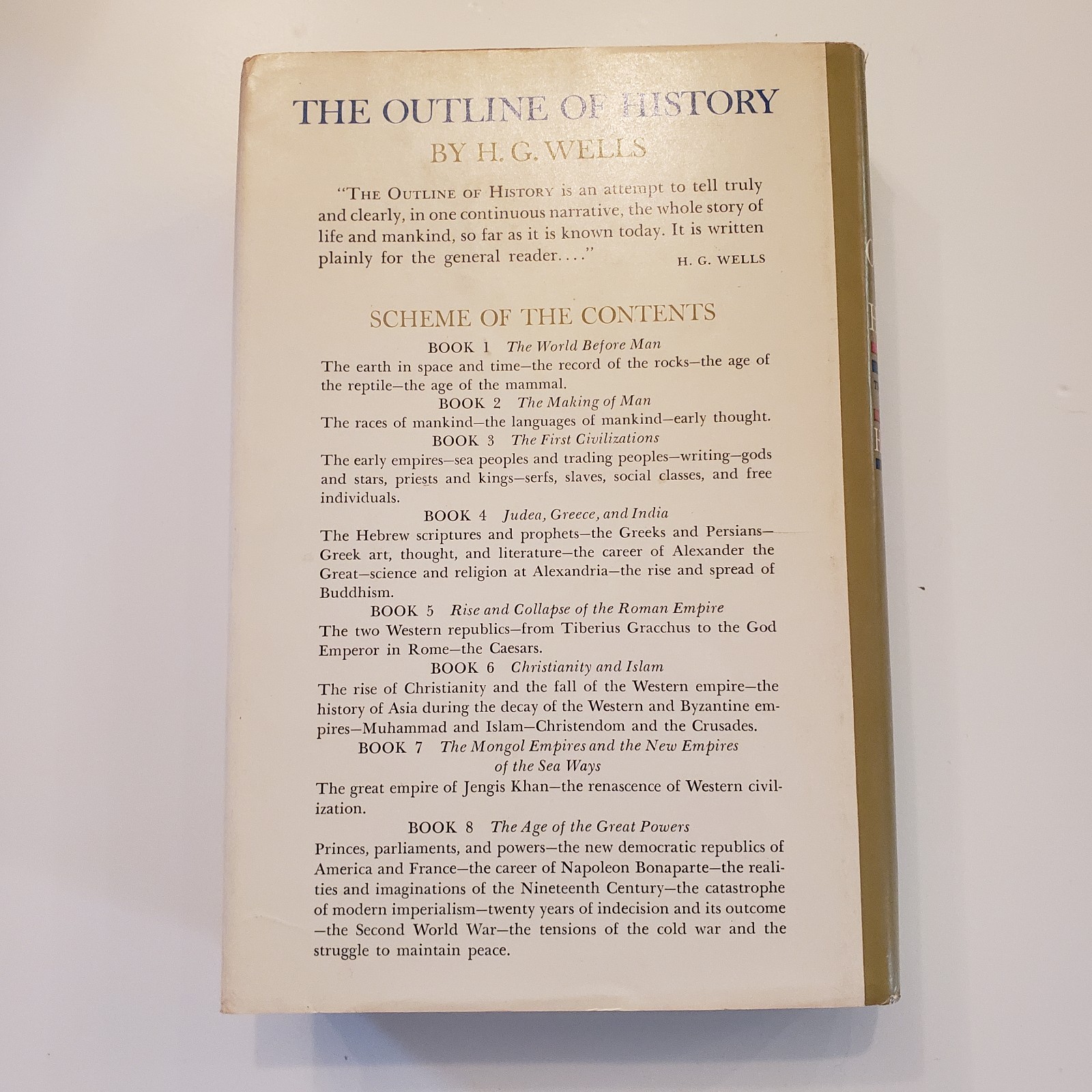 The Outline of History H G Wells Hardcover 1961 Dust Jacker Vol 1 2 Book Set Lot