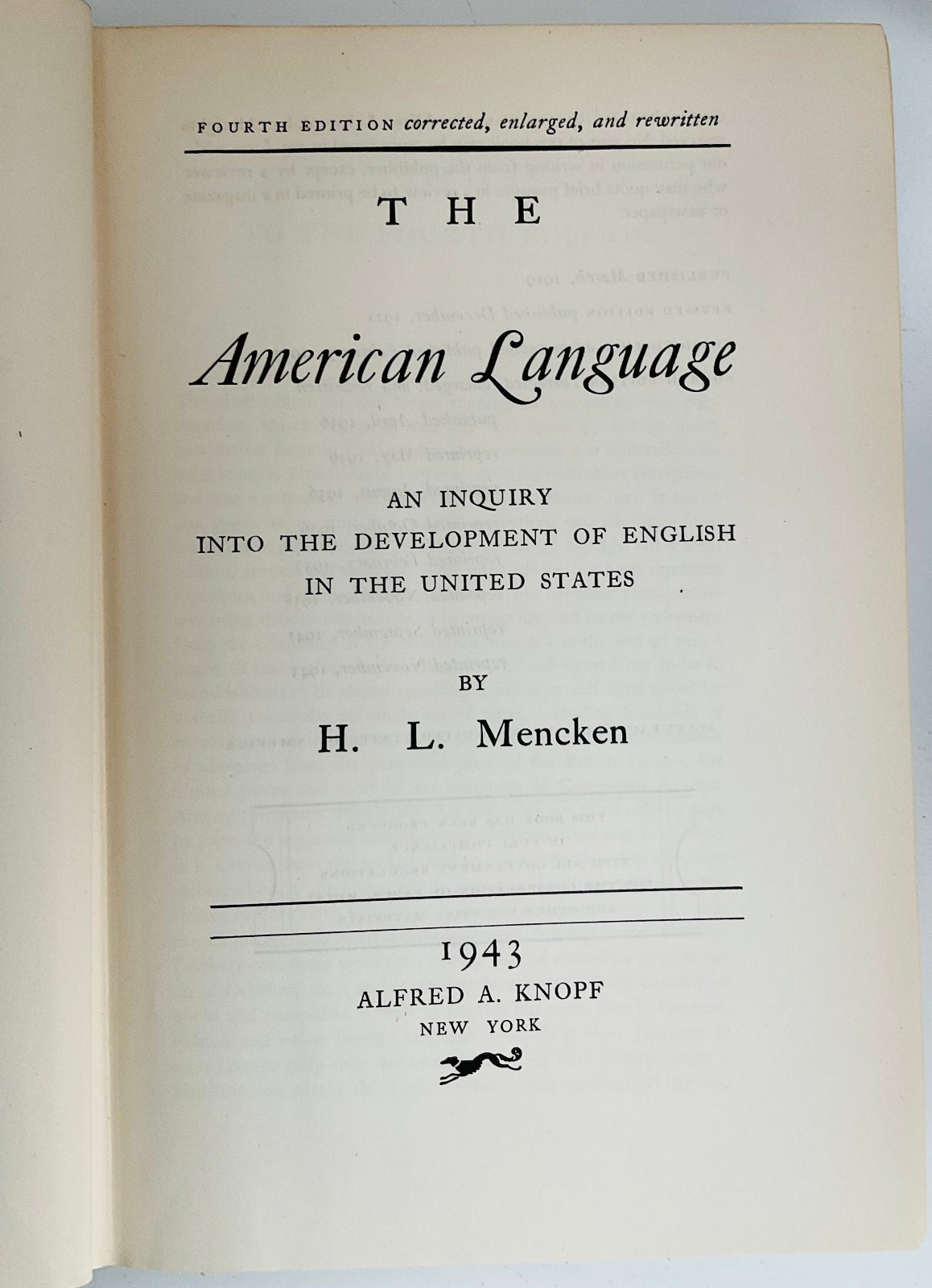 The American Language by H.L. Mencken Complete 3Vol. Set 1943 Vintage