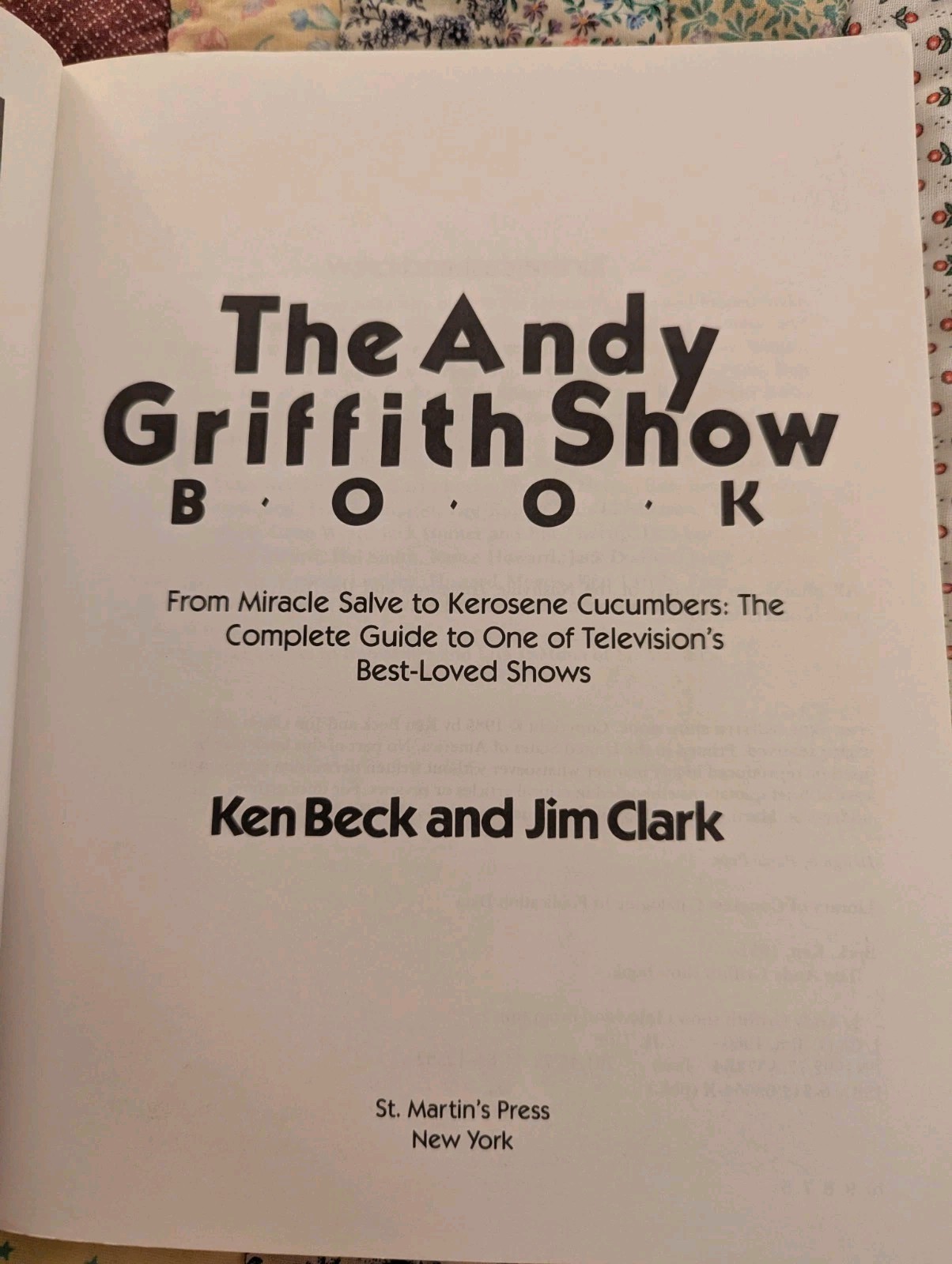 The Andy Griffith Show Book Ken Beck Jim Clark Mayberry Trivia Guide 1985 Photos