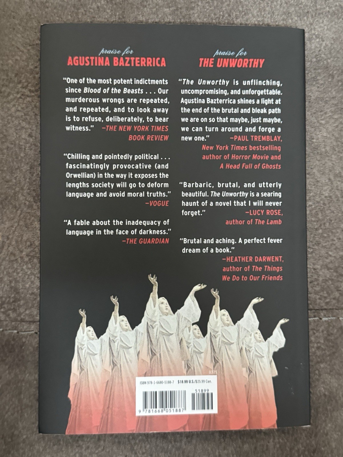 The Unworthy A Novel by Agustina Bazterrica, Trade Paperback