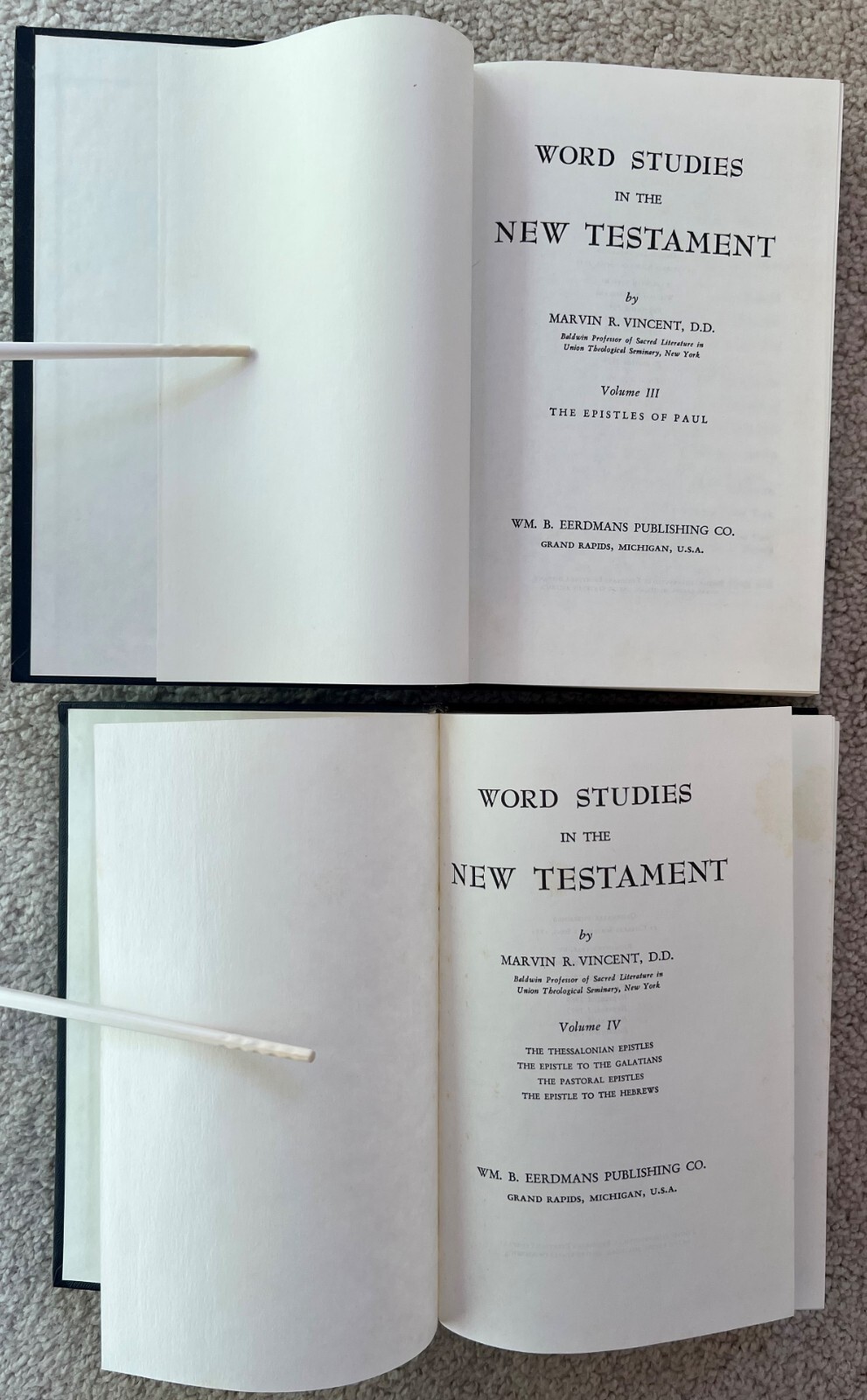 Word Studies in the New Testament by Vincent 4 Vol. 1976 Wm B Eerdman’s Pub. Co.
