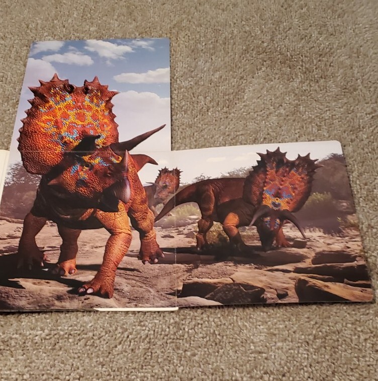 Lot Of 4 Children’s Dinosaur Picture Books Educational Fold Out Flaps 1 Vintage