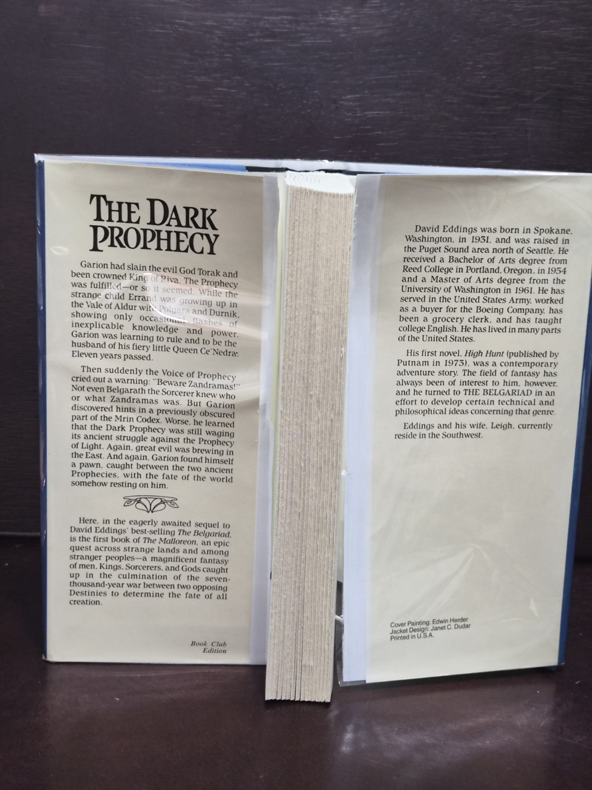David Eddings GUARDIAN OF THE WEST Malloreon 1 1987 Del Rey BCE HCDJ VG Mylar