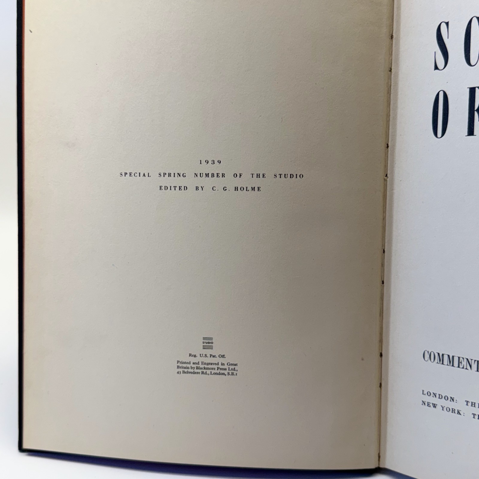 Sculpture of To-Day Special Spring Number of The Studio 1939 Hardcover Art