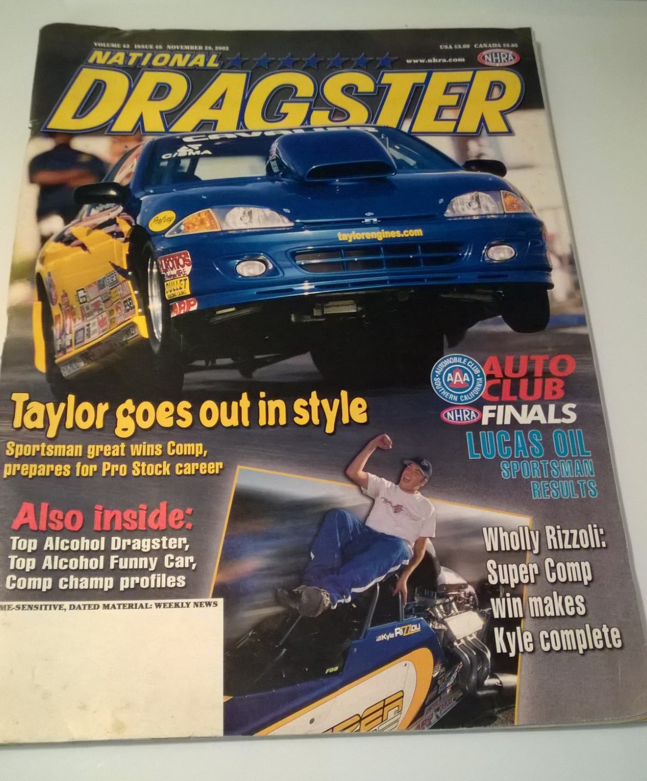 4 NATIONAL DRAGSTER Magazine Nov 2002 Feb 7 21 28 2003
