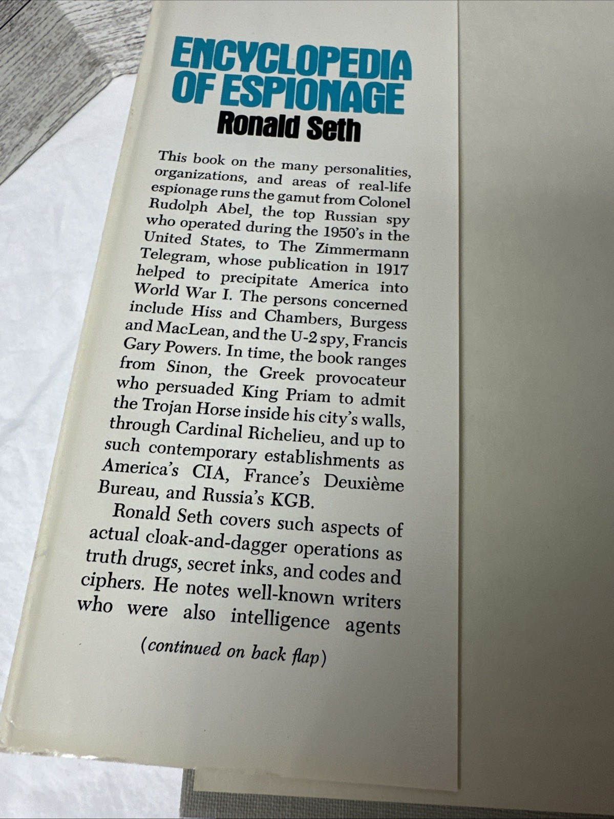 Encyclopedia of Espionage by Ronald Seth (Hardcover)