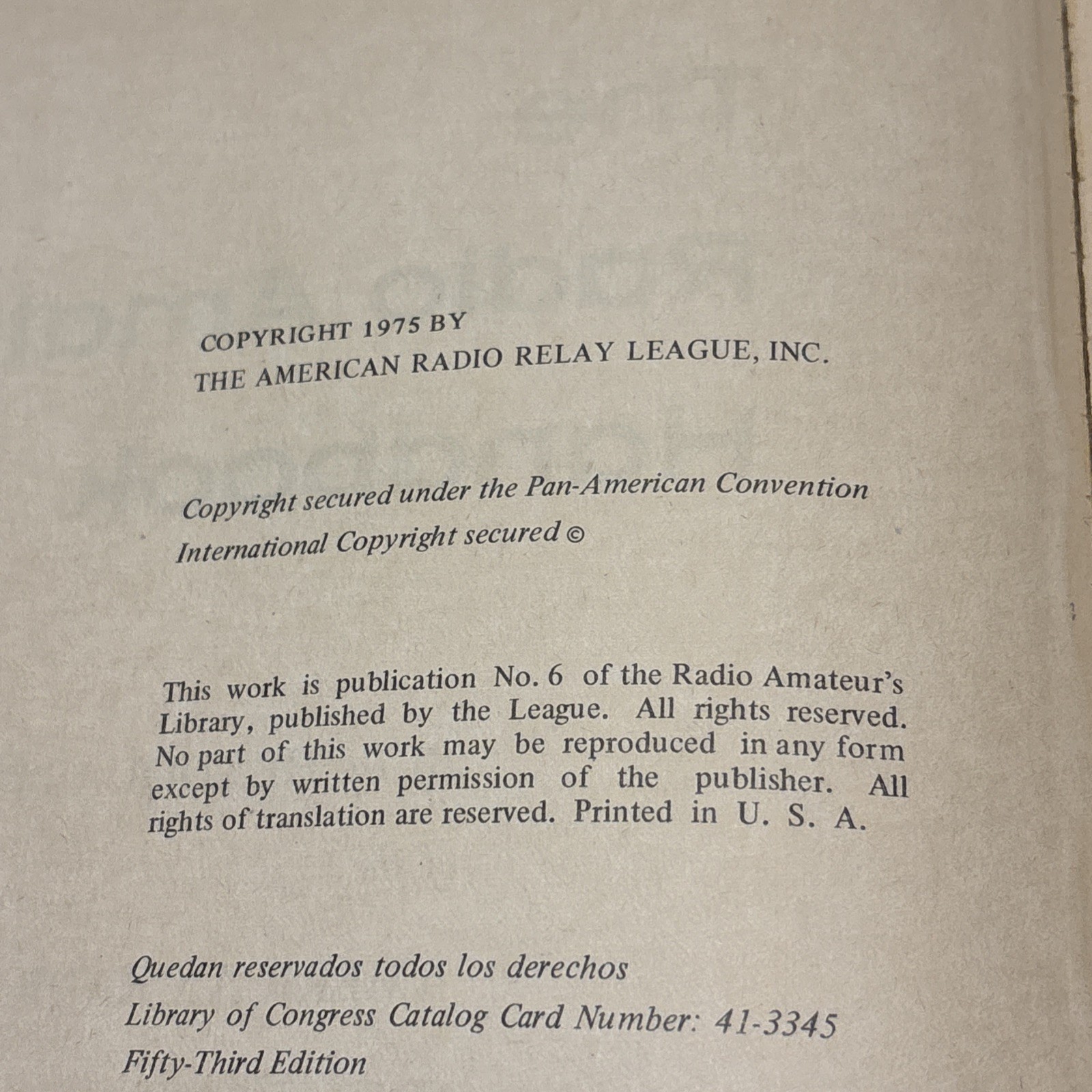 Lot of 3 Vintage A.R.R.L. Books 1976 Handbk 1969 License Guide 1975 License Man