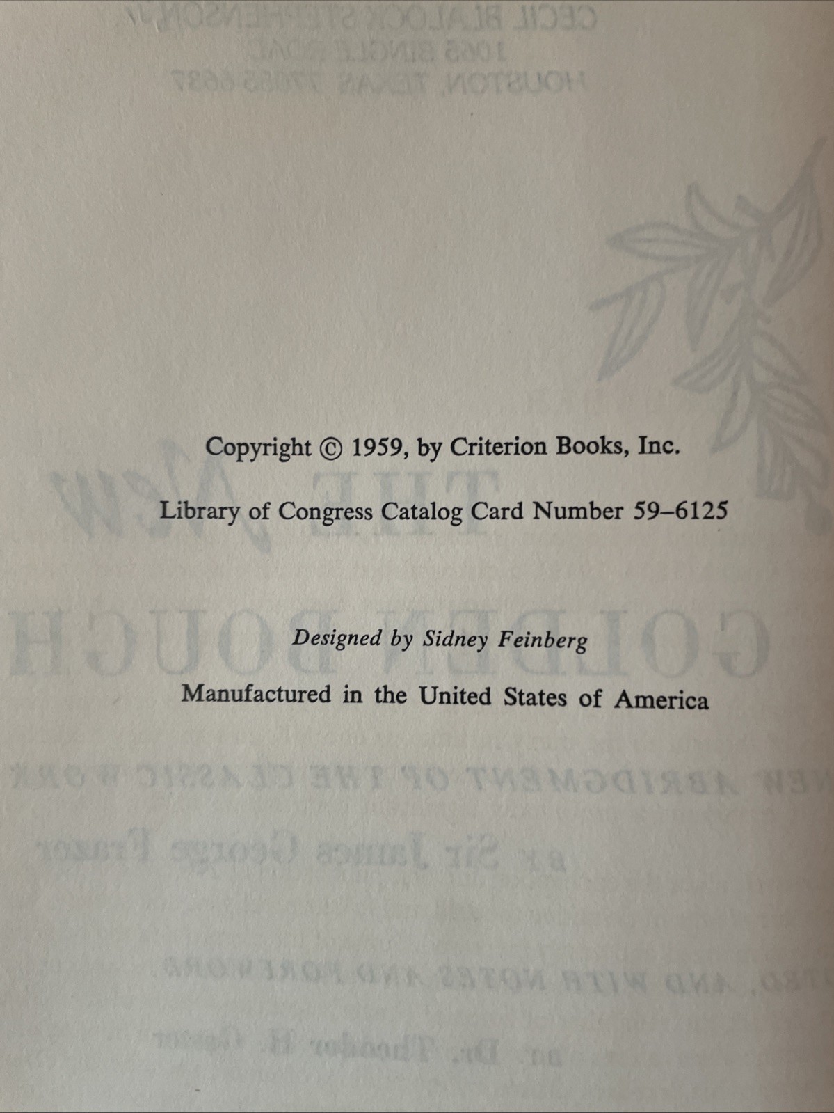 The New Golden Bough Frazer Gaster Vintage HCDJ Mythology Folklore Occult