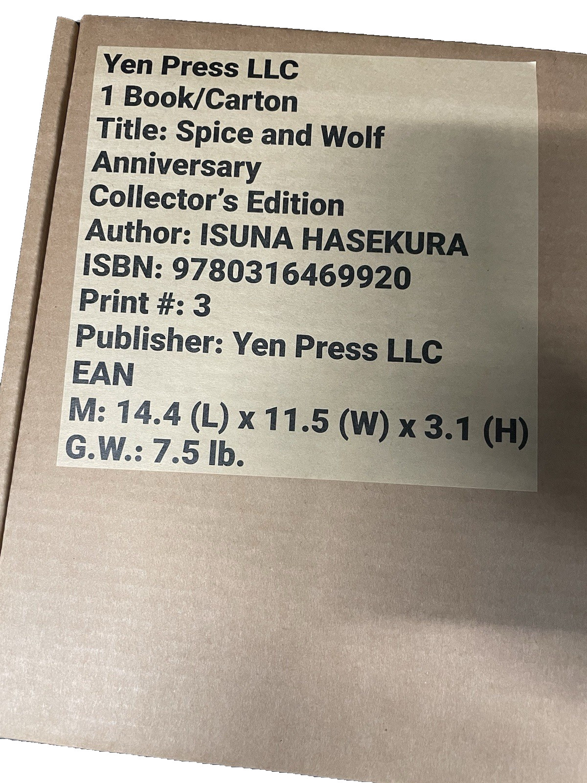 Spice and Wolf Anniversary Collector’s Edition
