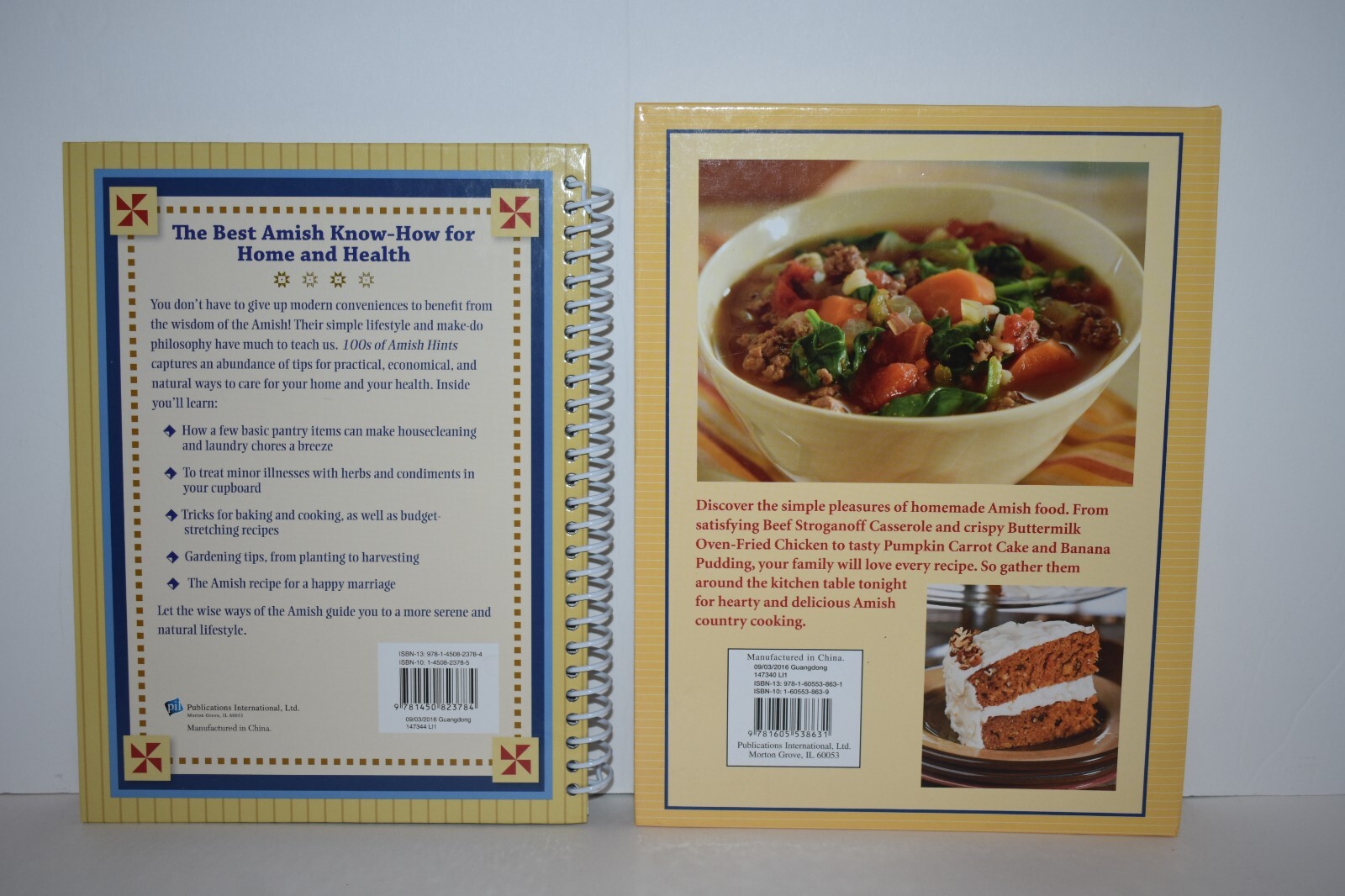 2 AMISH BOOKS – AMISH COOKING & 100’s OF AMISH HINTS – HARDCOVER – RECIPES