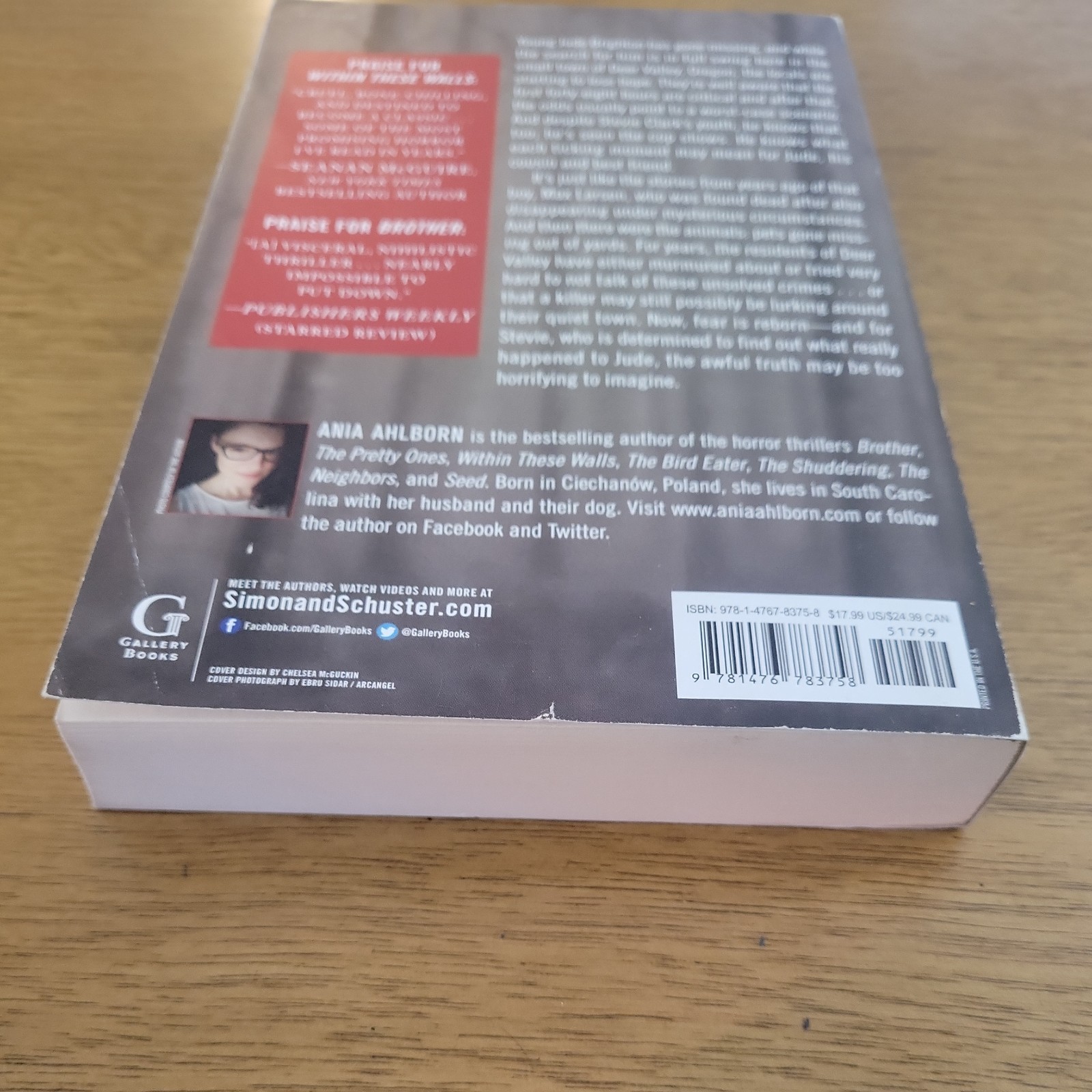 THE DEVIL CREPT IN – ANIA AHLBORN – Gallery Books Trade Paperback 2017
