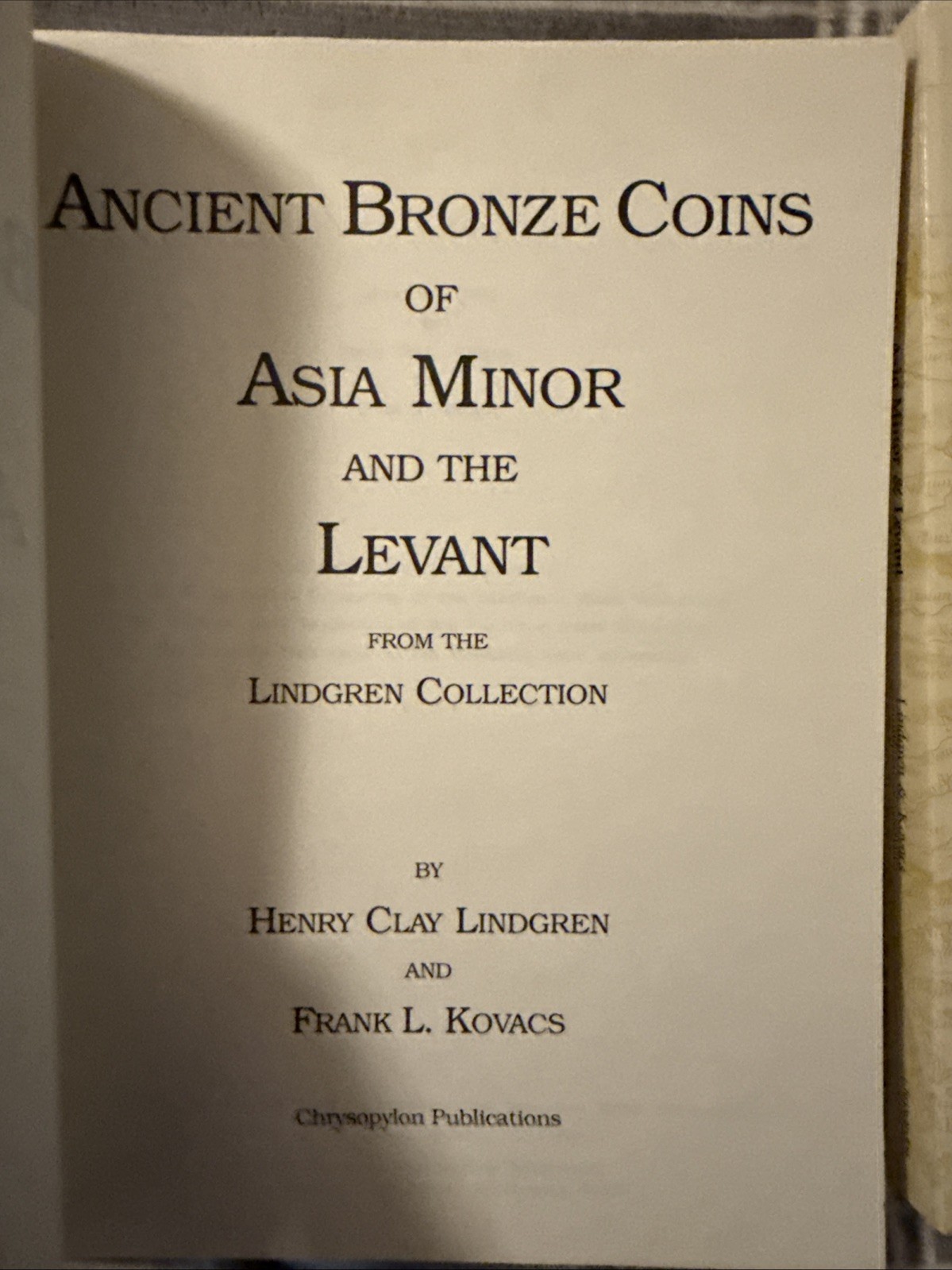 Ancient Bronze Coins of Asia Minor & the Levant from Lindgren Collection 1985