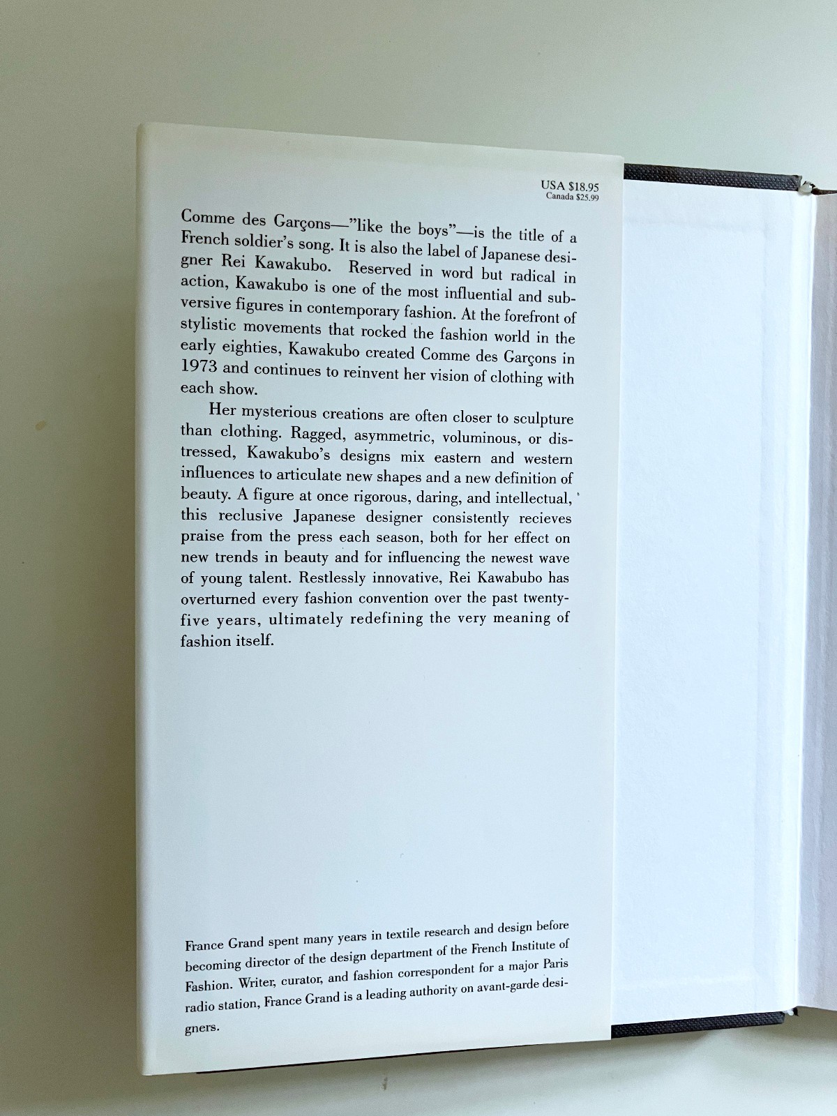 Comme des Garcons Universe of Fashion France Grand Rei Kawakubo Hardcover CDG