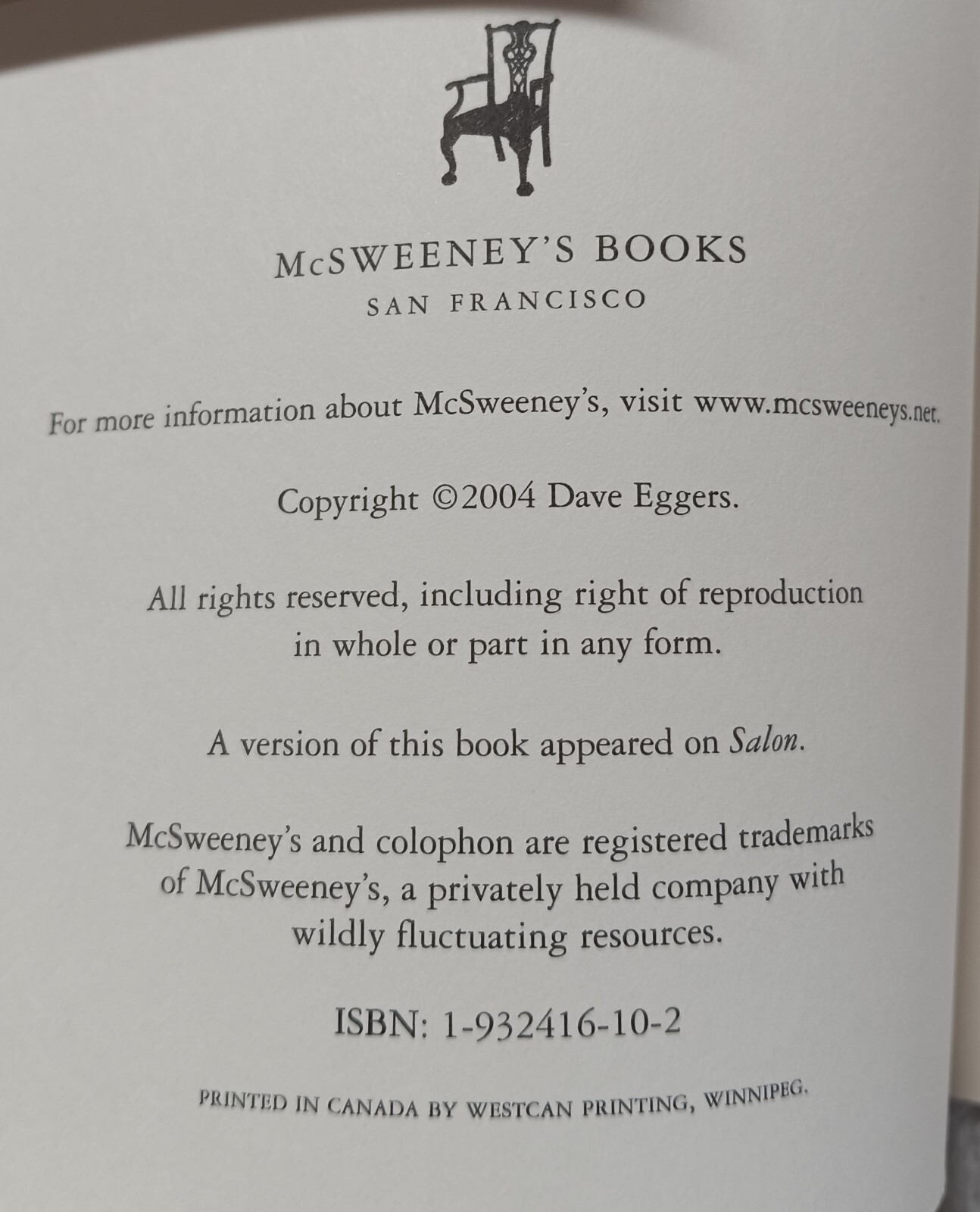 The Unforbidden Is Compulsory, or Optimism (Dave Eggers • 2004) • Good
