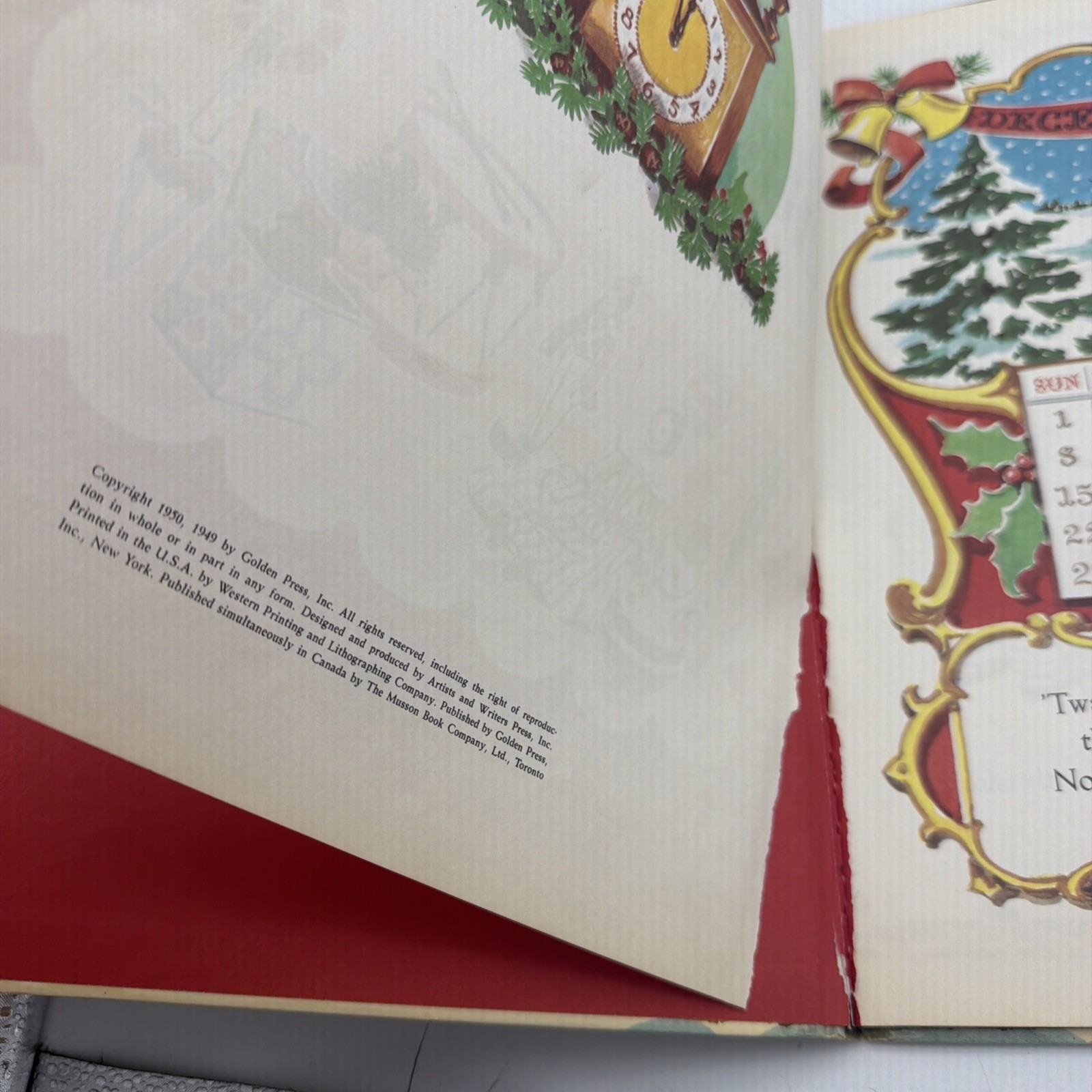 The Night Before Christmas Golden Press 1950 HC Moore Malvern Big Golden Book