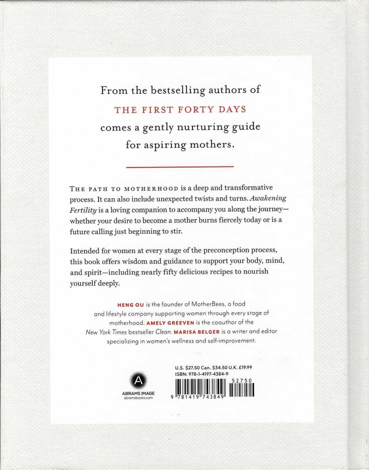 Awakening Fertility : The Essential Art of Preparing for Pregnancy by Amely…