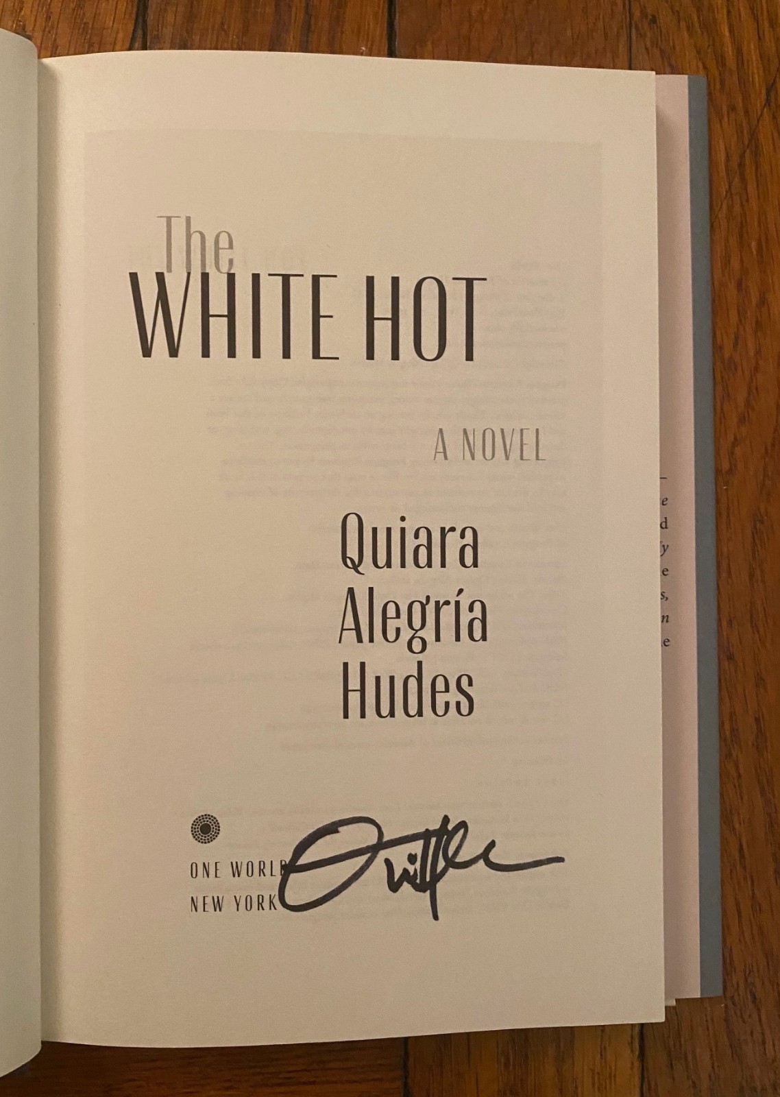 The White Hot | Quiara Alegria Hudes | 2025 | Hardcover | First Ed | SIGNED!