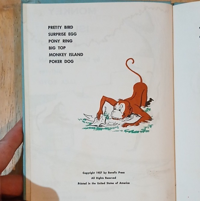 Benefic Press Monkey Island Sarah Derman HC 1957 Pretty Bird Illus Signed