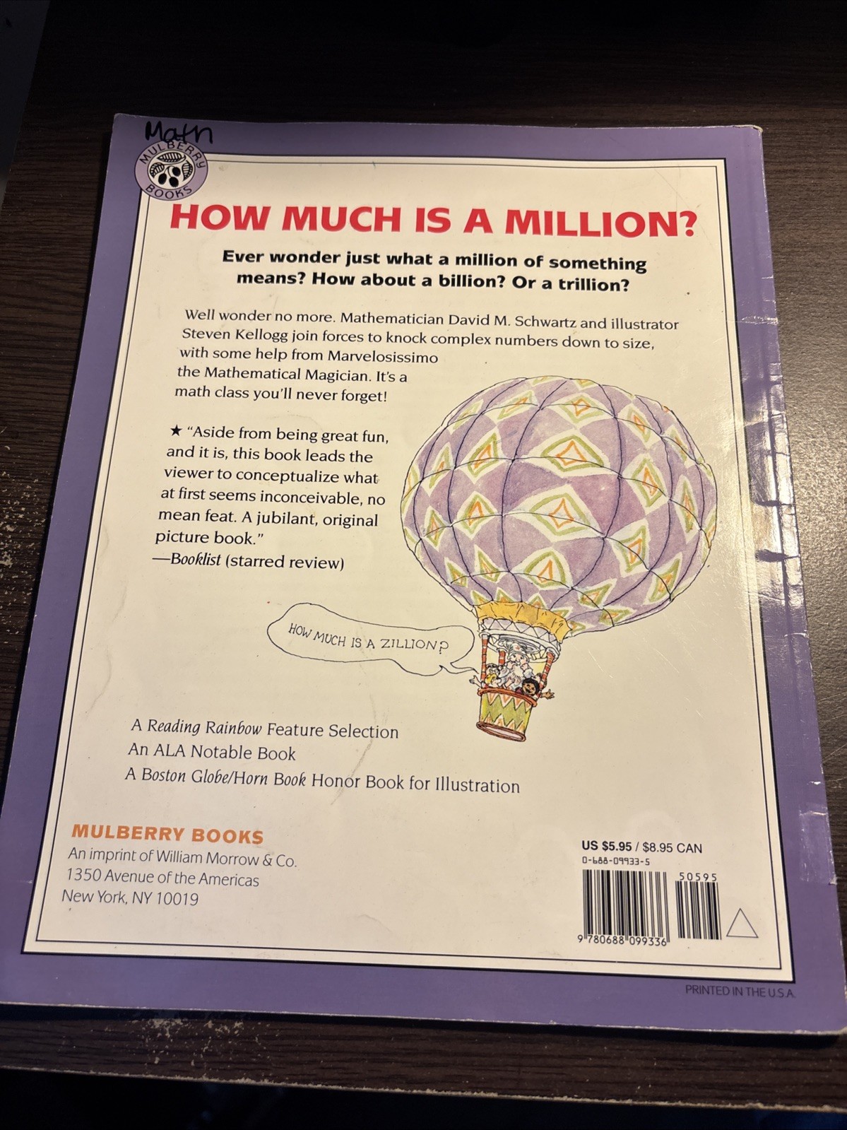 How Much Is a Million? by David M. Schwartz (1985) Paperback Book – Mulberry