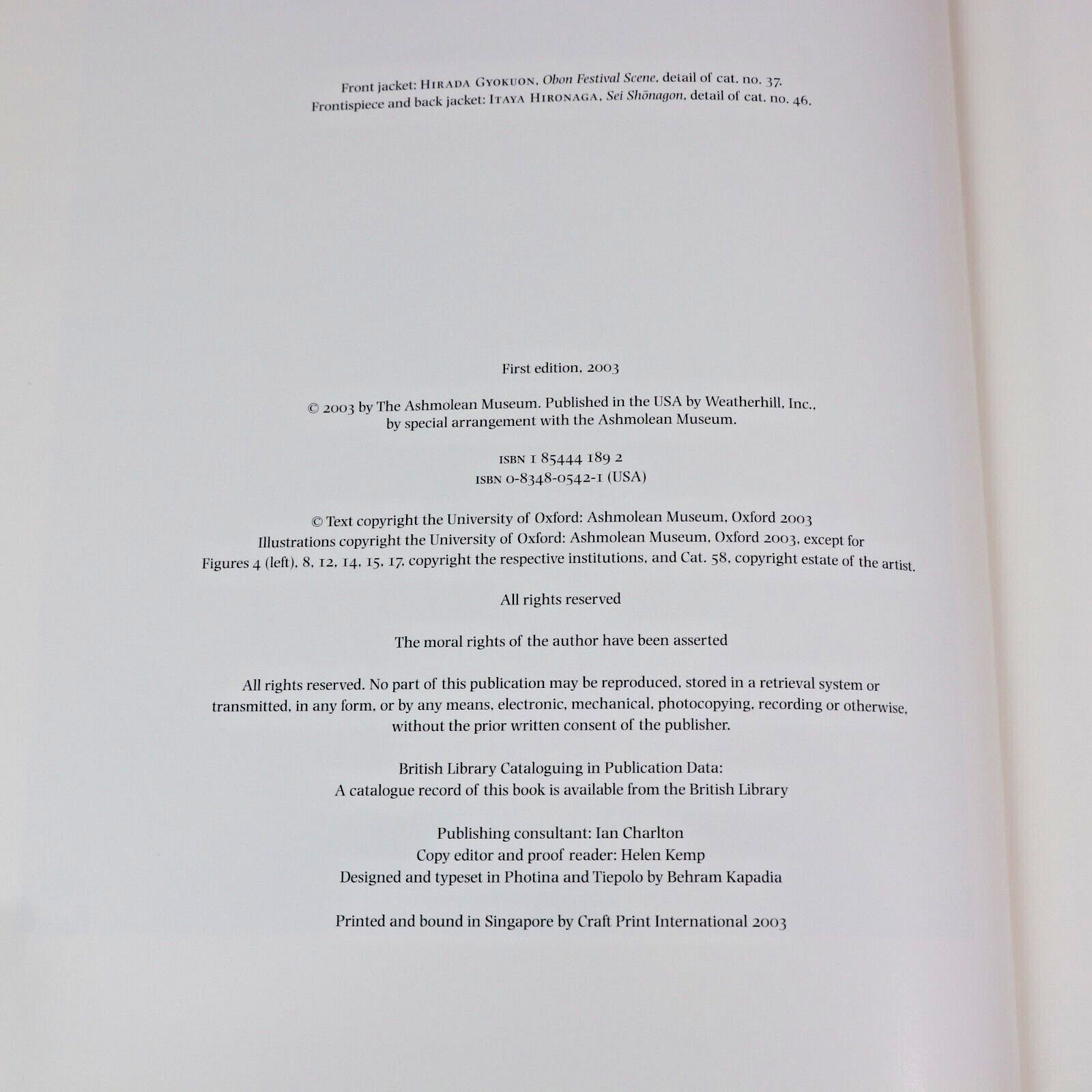 Japanese Paintings in the Ashmolean Museum, Oxford by Janice Katz (2003)