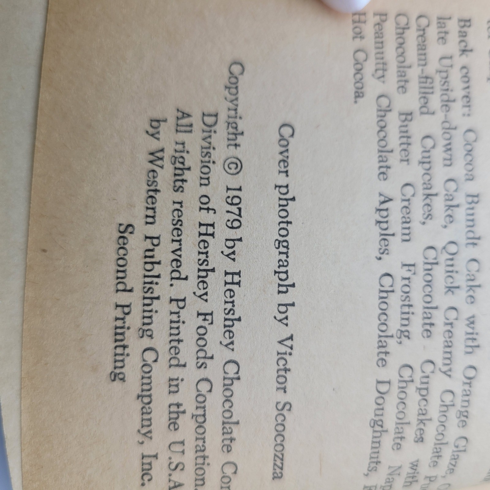 Hersheys Cocoa Cookbook Vintage 1979 Chocolate Baking Recipes