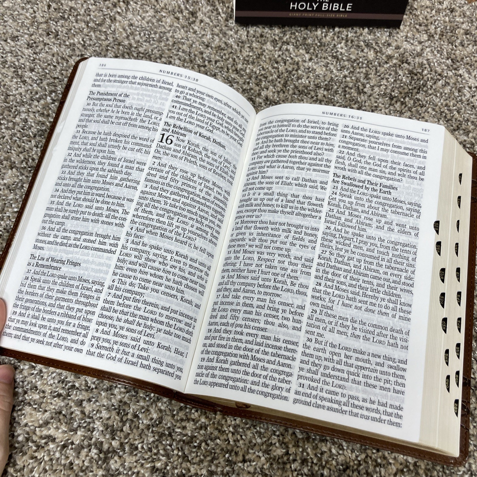 KJV Giant Print Bible | Indexed | Brown Crown of Thorns | red letter