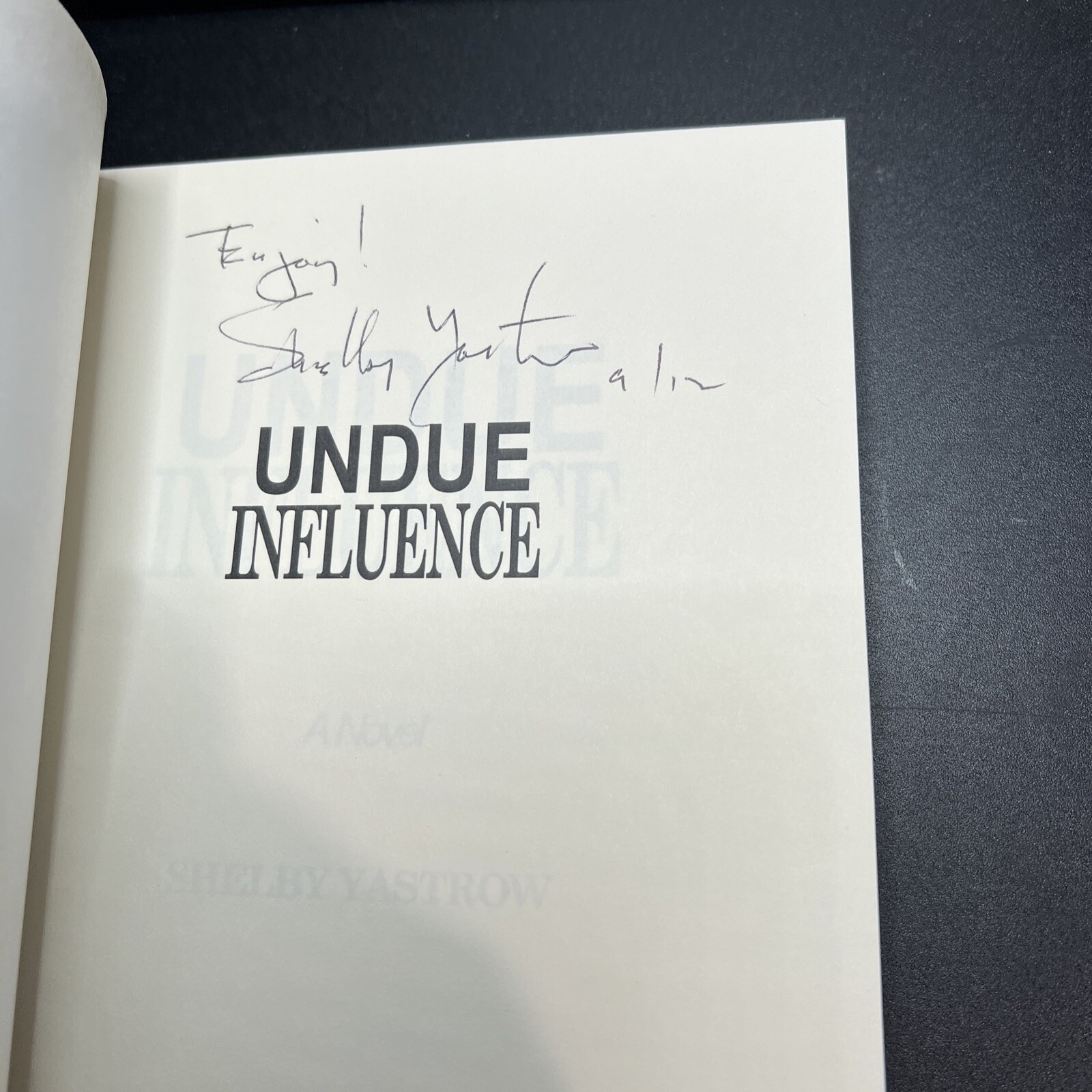 SIGNED 1st Undue Influence Shelby Yastrow Trade Paperback 2011 Justice Chicago