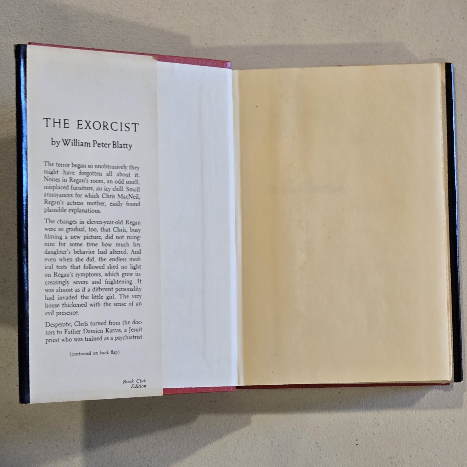 The Exorcist – William Peter Blatty HARDCOVER BOOK 1971 BOOK CLUB EDITION RARE