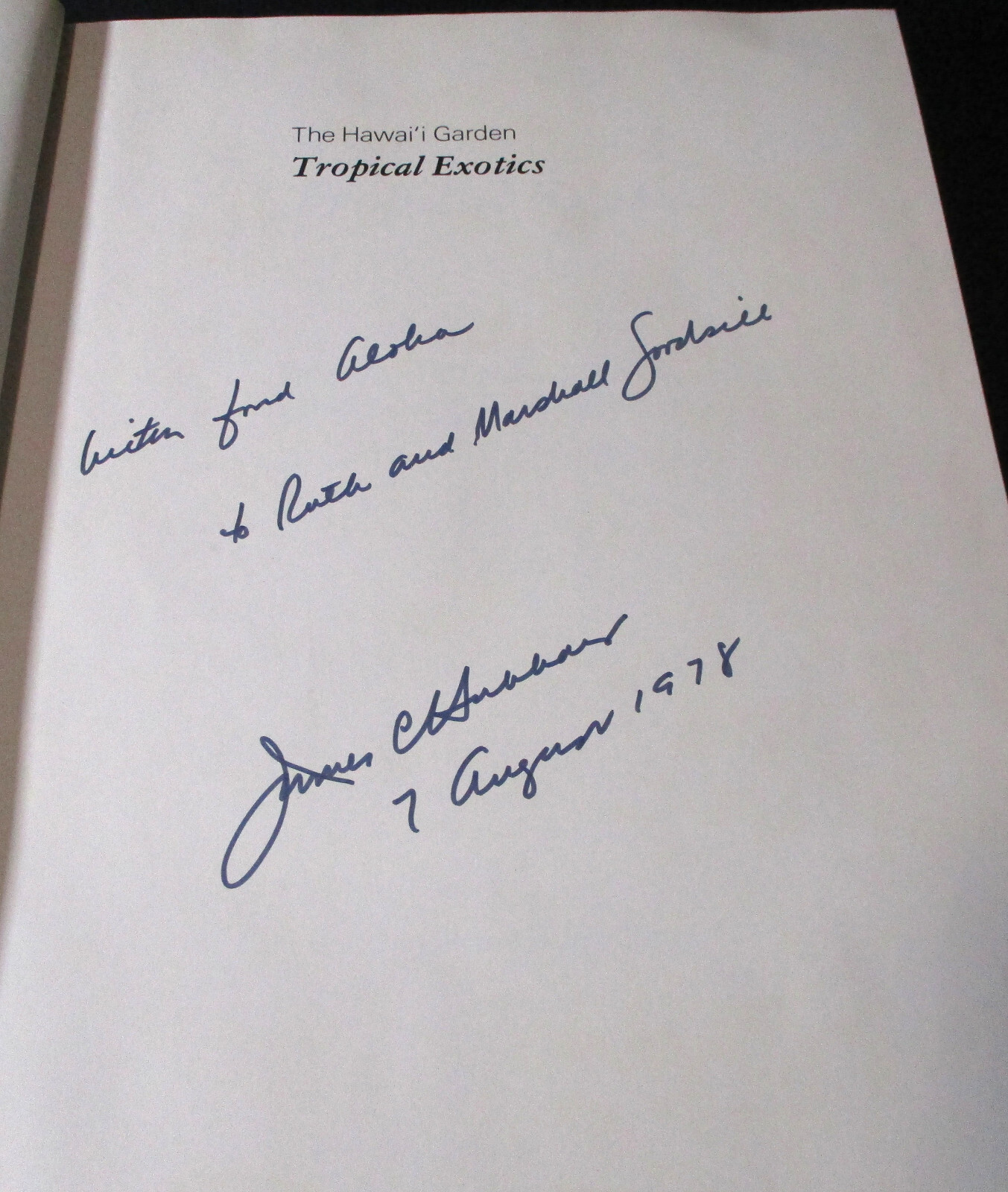 HAWAII GARDEN TROPICAL EXOTICS Horace Clay SIGNED HC 1ST 1977 Gardening Plants