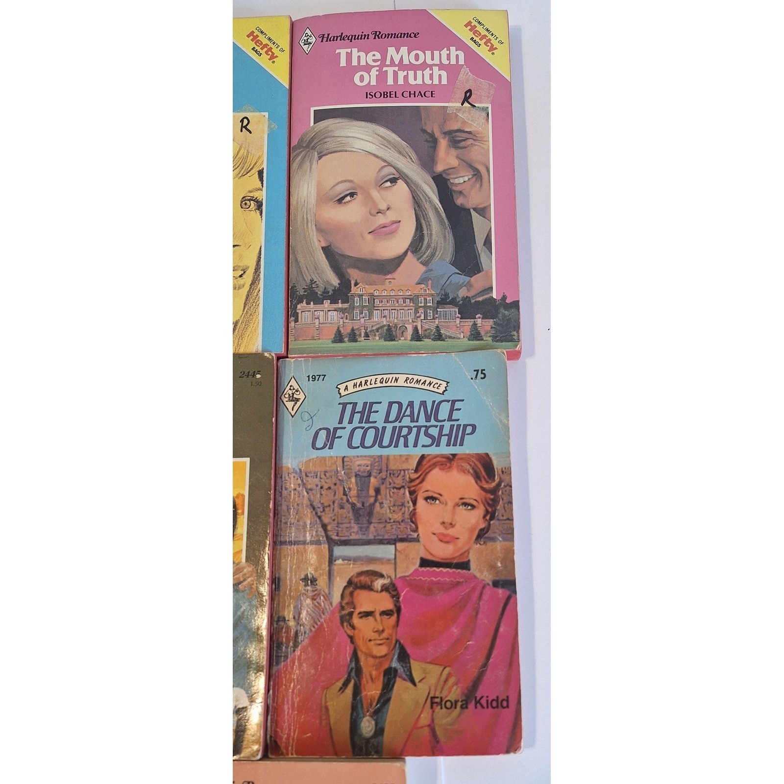 Vtg red edge Harlequin Romance Paperback Book Lot 8 1970s 1980s Flora Kidd Neels