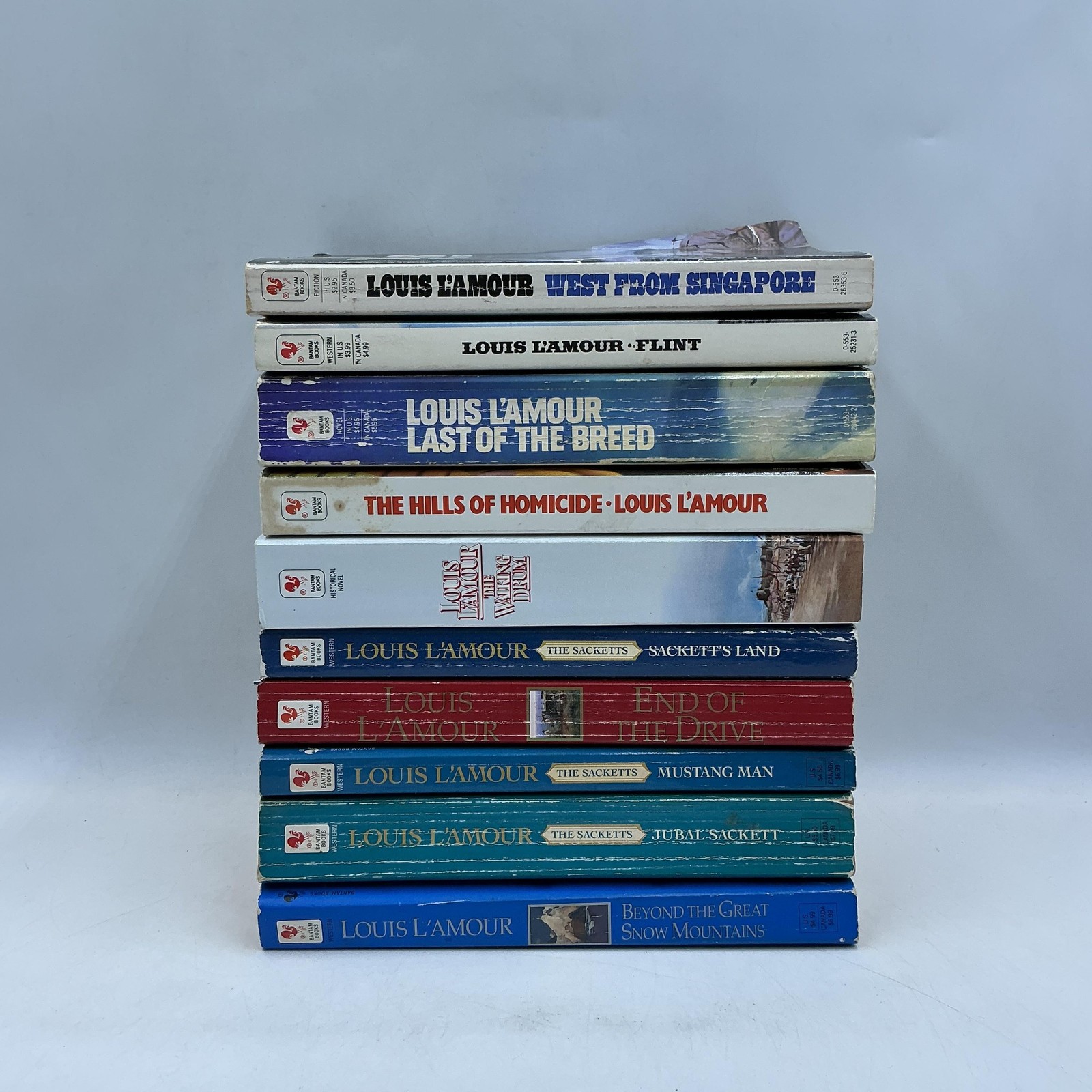 Vintage Louis L’Amour Lot Of 10 Paperback Books Bantam Assorted Western USA