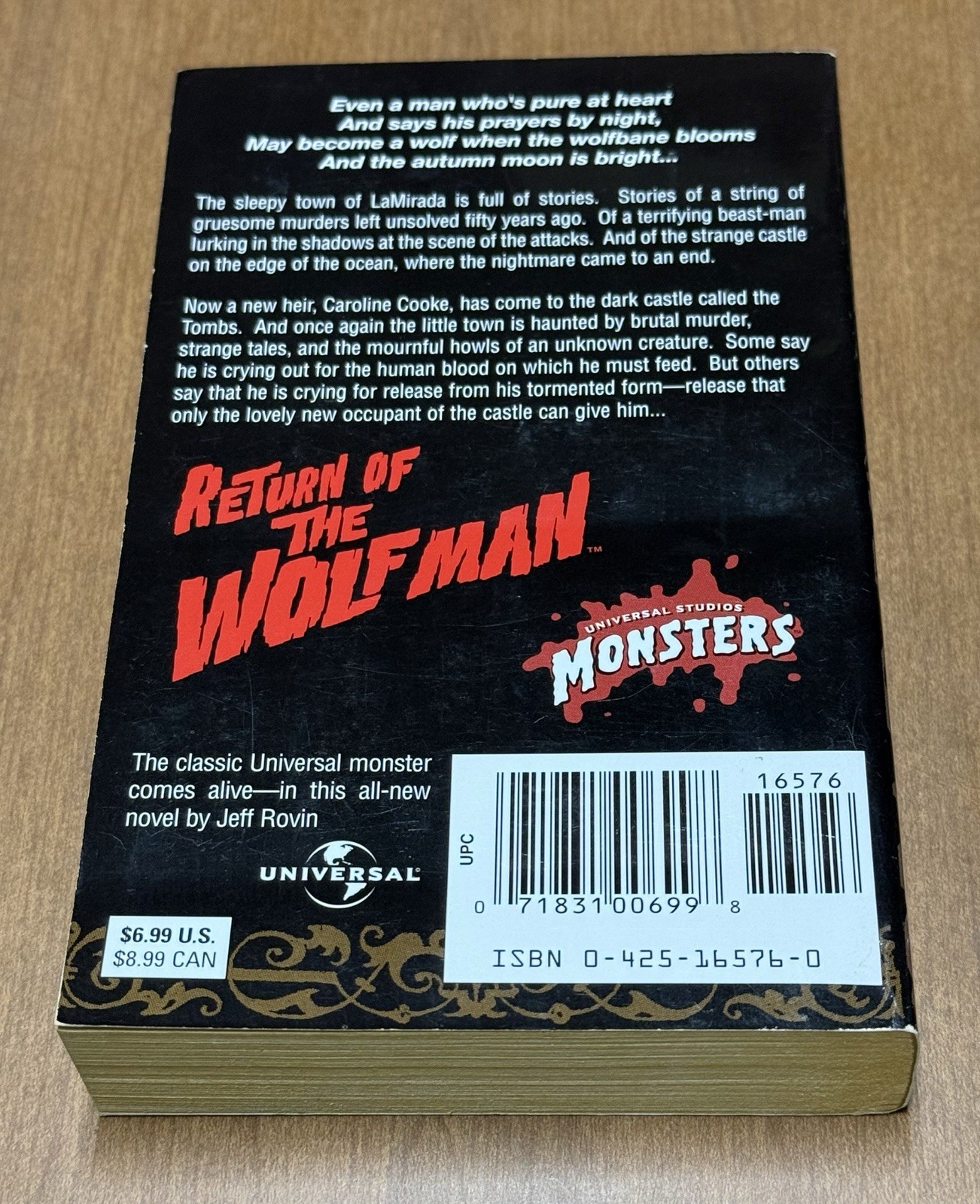 Return of the Wolf Man Jeff Rovin Universal Studios Monsters 1st Print Horror