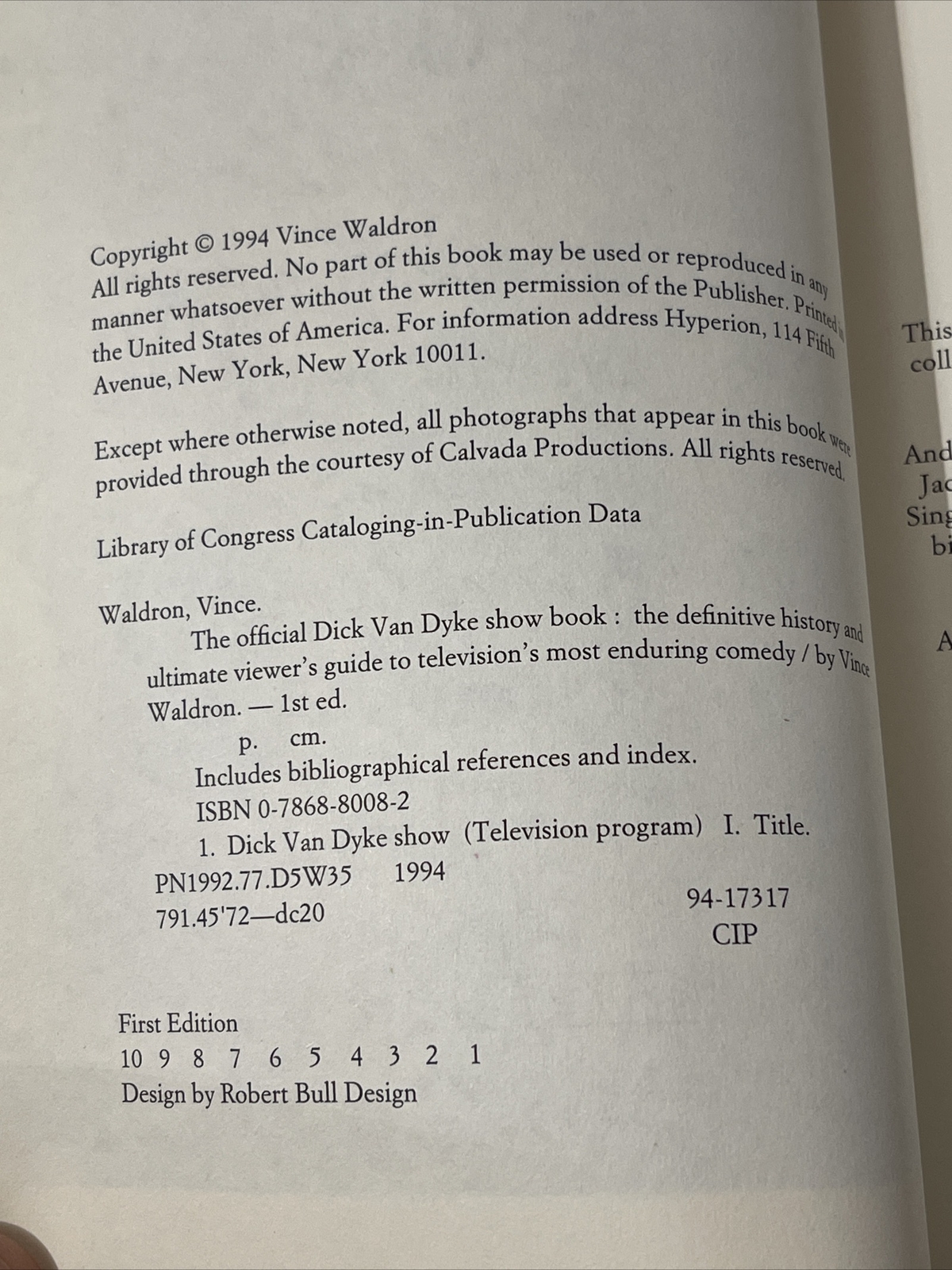 Signed TheOfficial Dick Van Dyke Show Book: The Definitive History and Ultimate