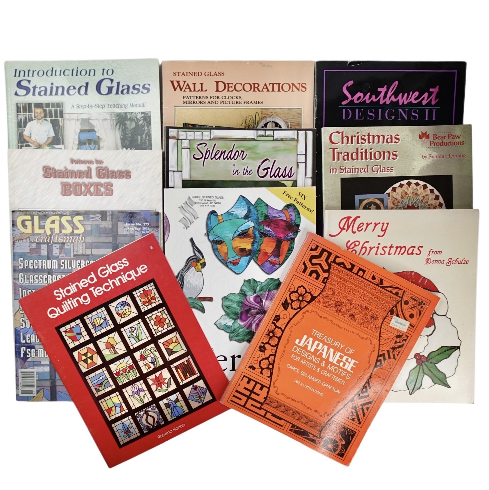 Stained Glass Book Lot 11 Patterns Technique Southwest Christmas Japanese
