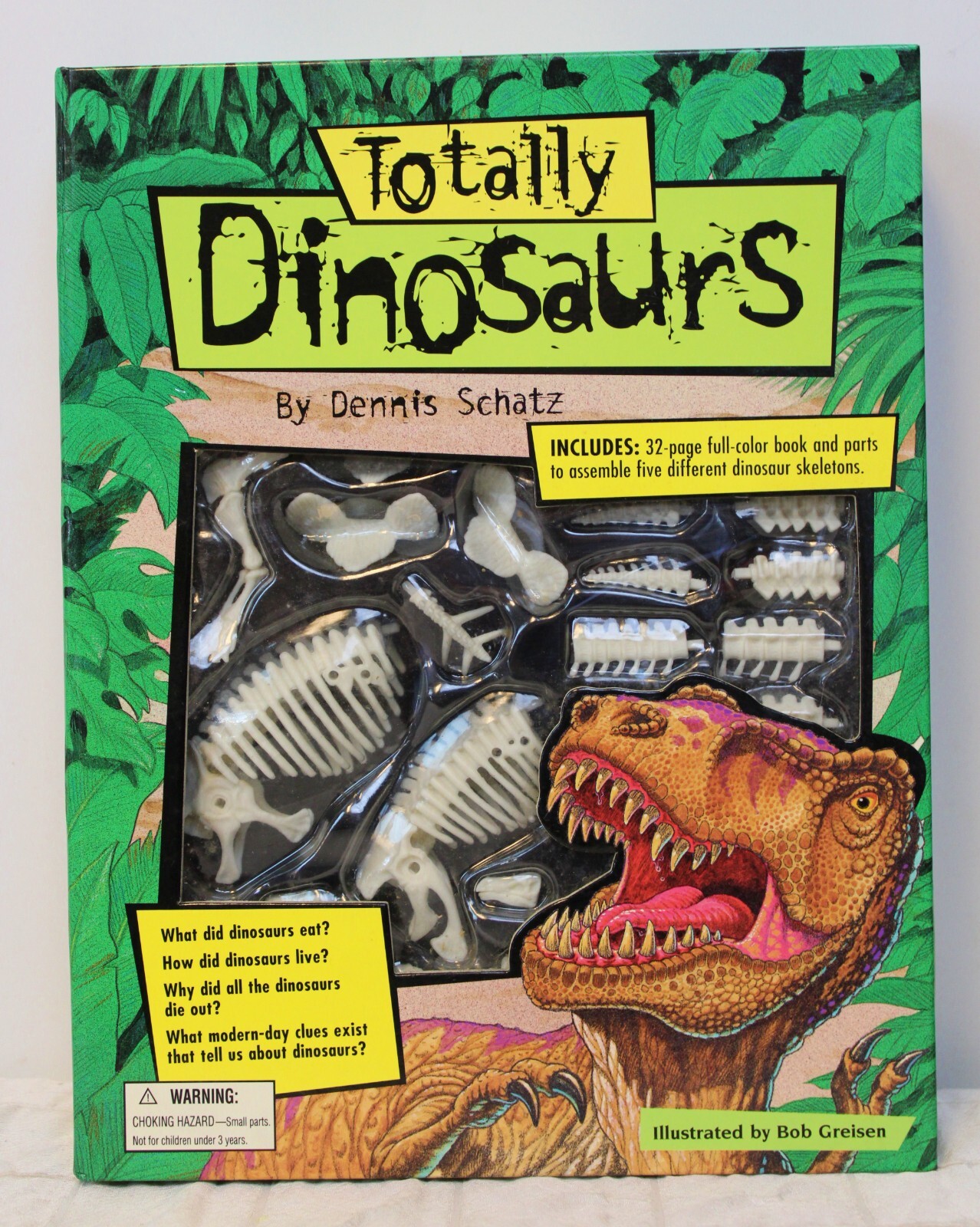 Dennis Schatz Totally Dinosaurs Book Bone Skeleton Model Assembly Paleontology