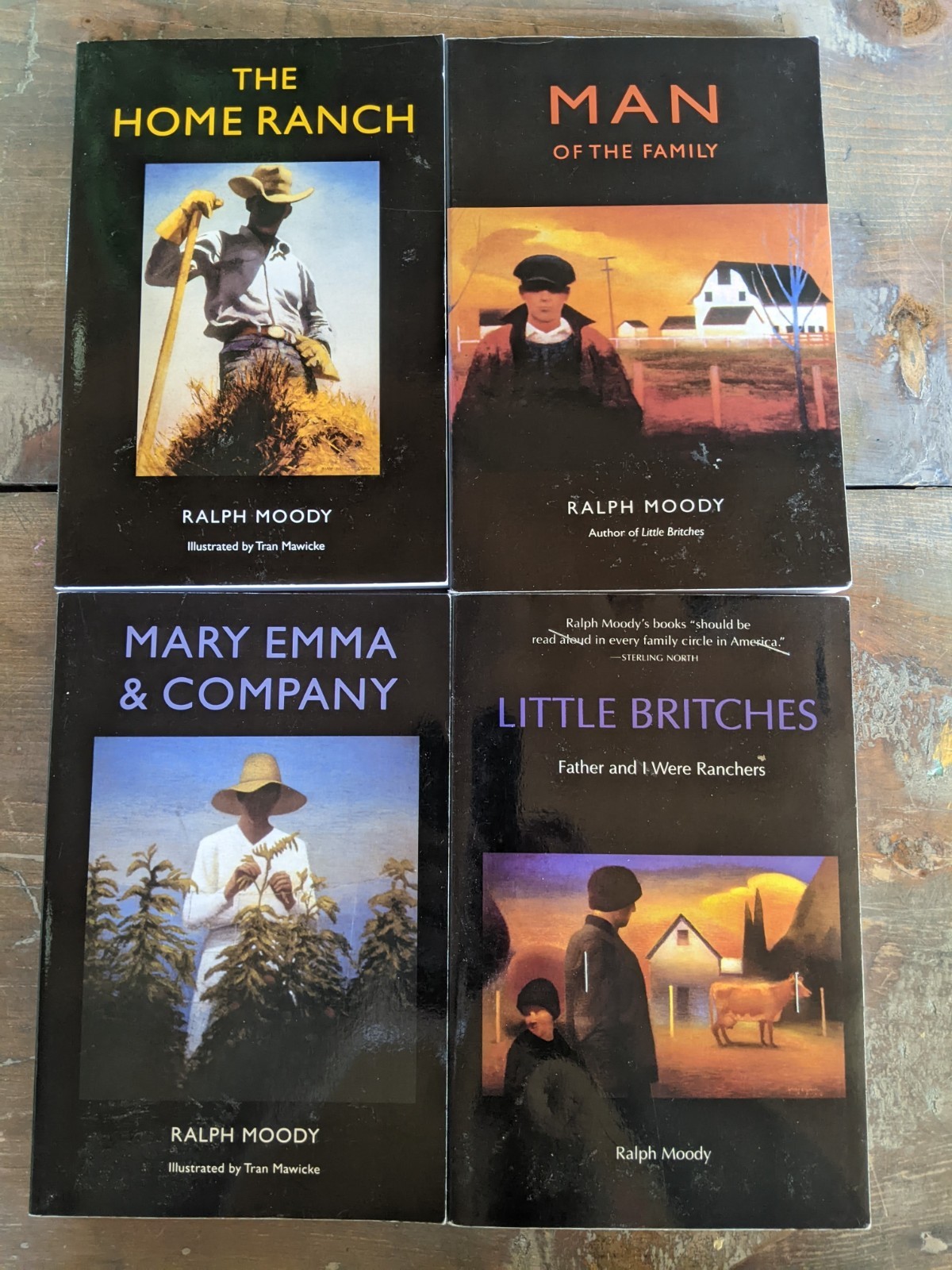 Ralph Moody Lot of 4 PB Books Little Britches The Home Ranch Man of the 1 2 3 4