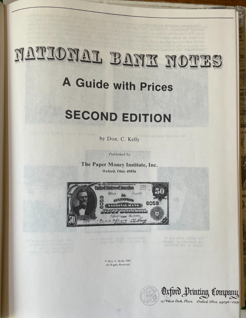 National bank notes: A guide with prices – Don Kelly – 1985 – Very Good