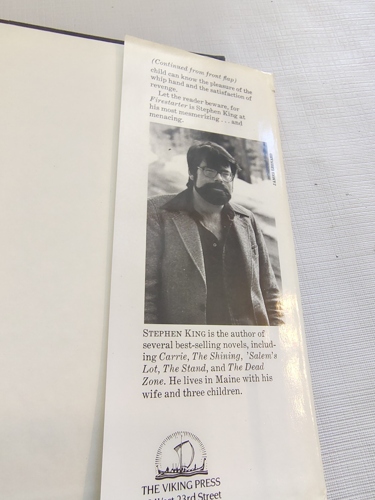 Stephen King – Firestarter- Hardcover – First Edition The Viking Press 1980