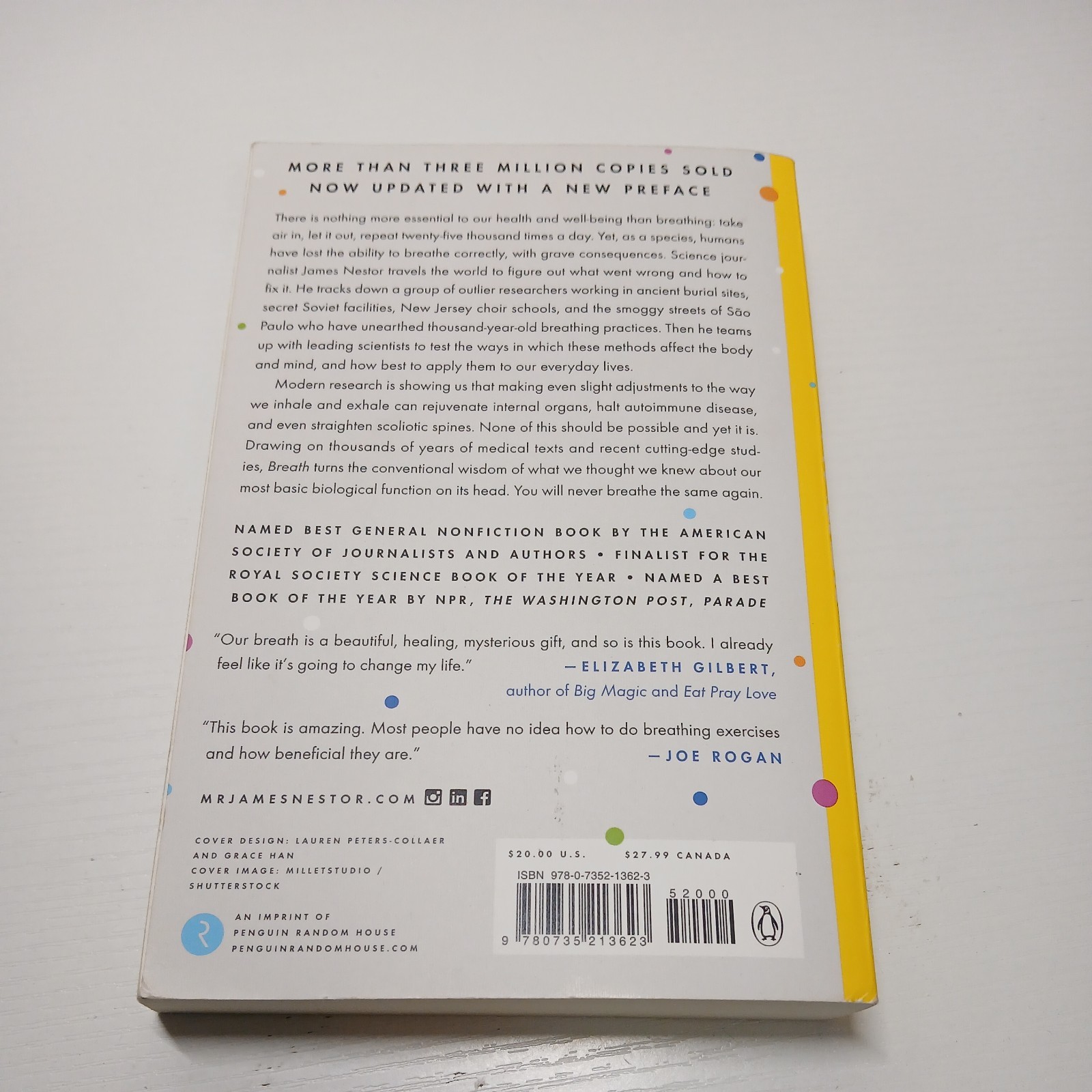 Breath: The New Science of a Lost Art – Paperback, by Nestor James – V.GOOD 1L1