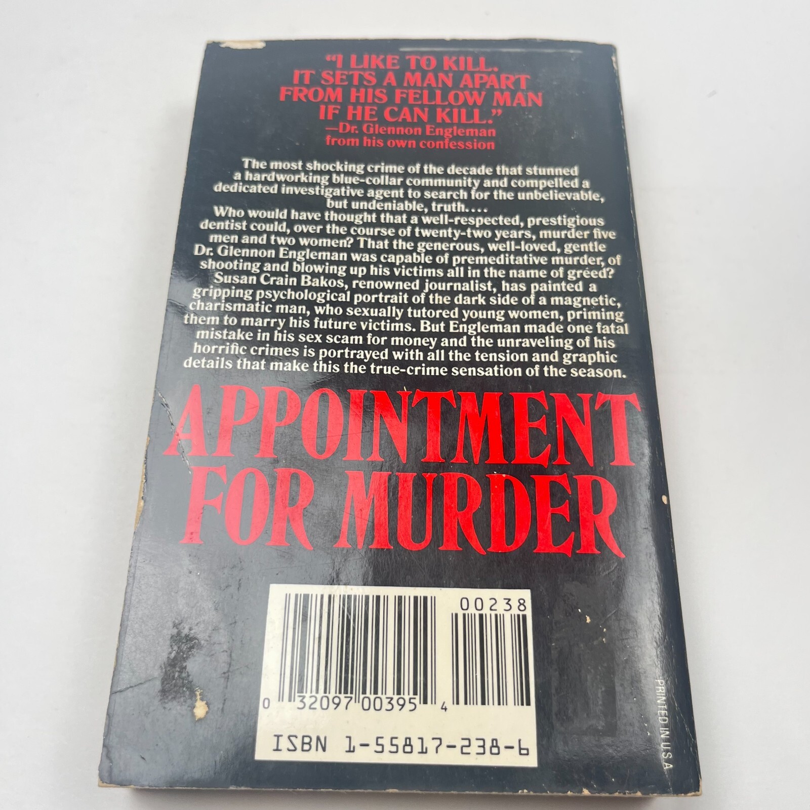 Appointment for Murder by Susan Crain Bakos (1989, PB) TRUE-CRIME KILLER DENTIST