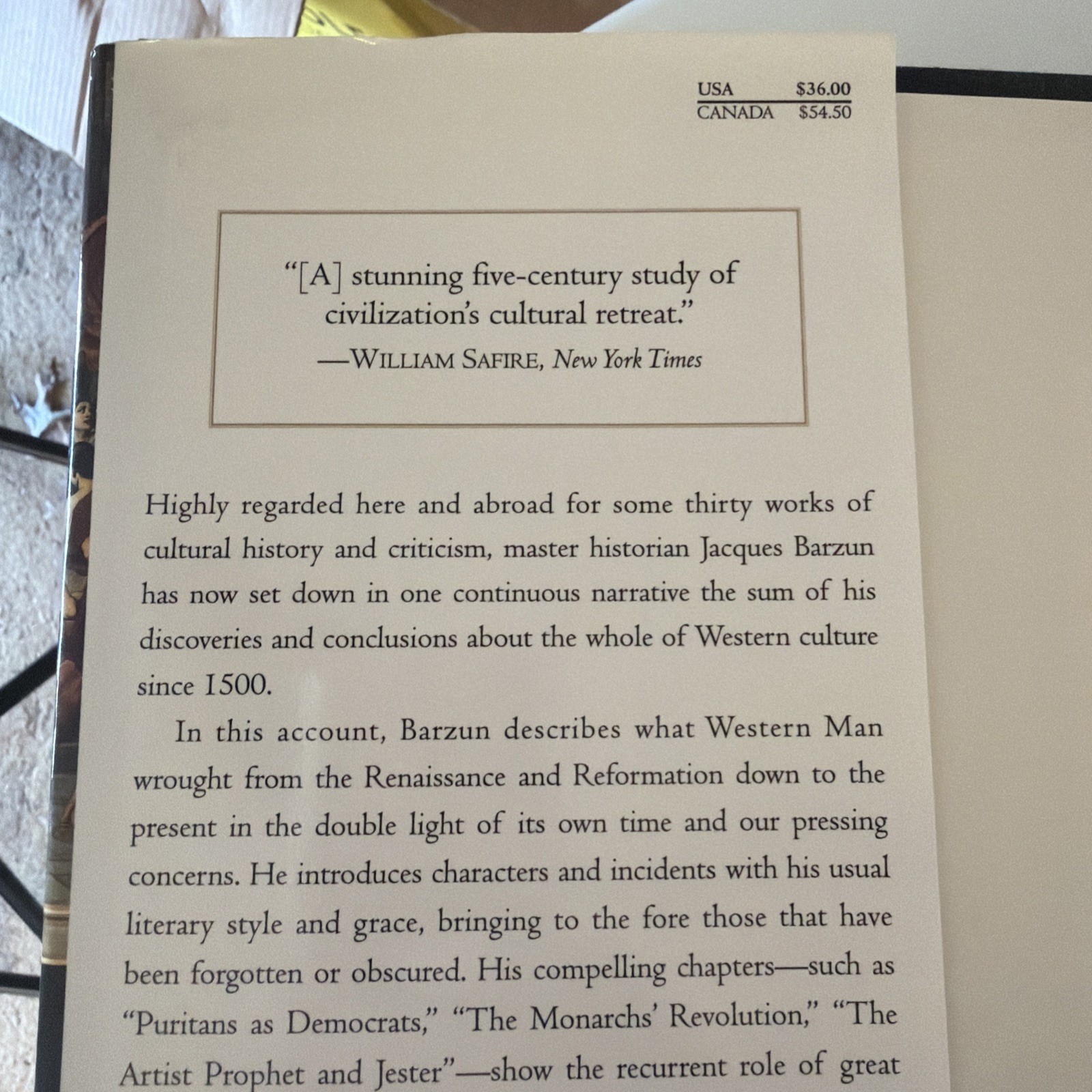 From Dawn to Decadence Jacques Barzun 16th Printing SIGNED Bookplate HC DJ